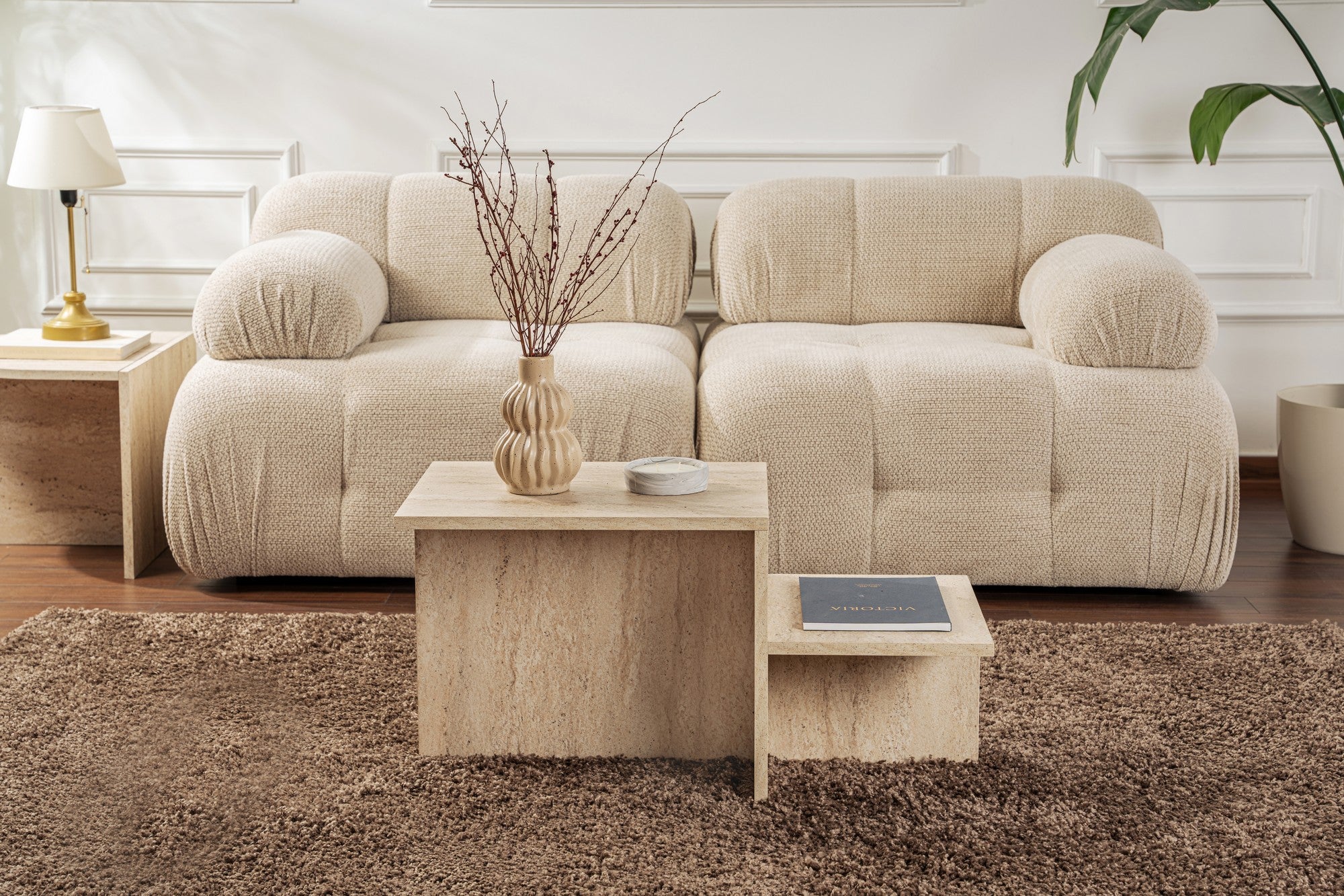 Rani Home Orta Sehpa Traverten 80Cm AB-5257