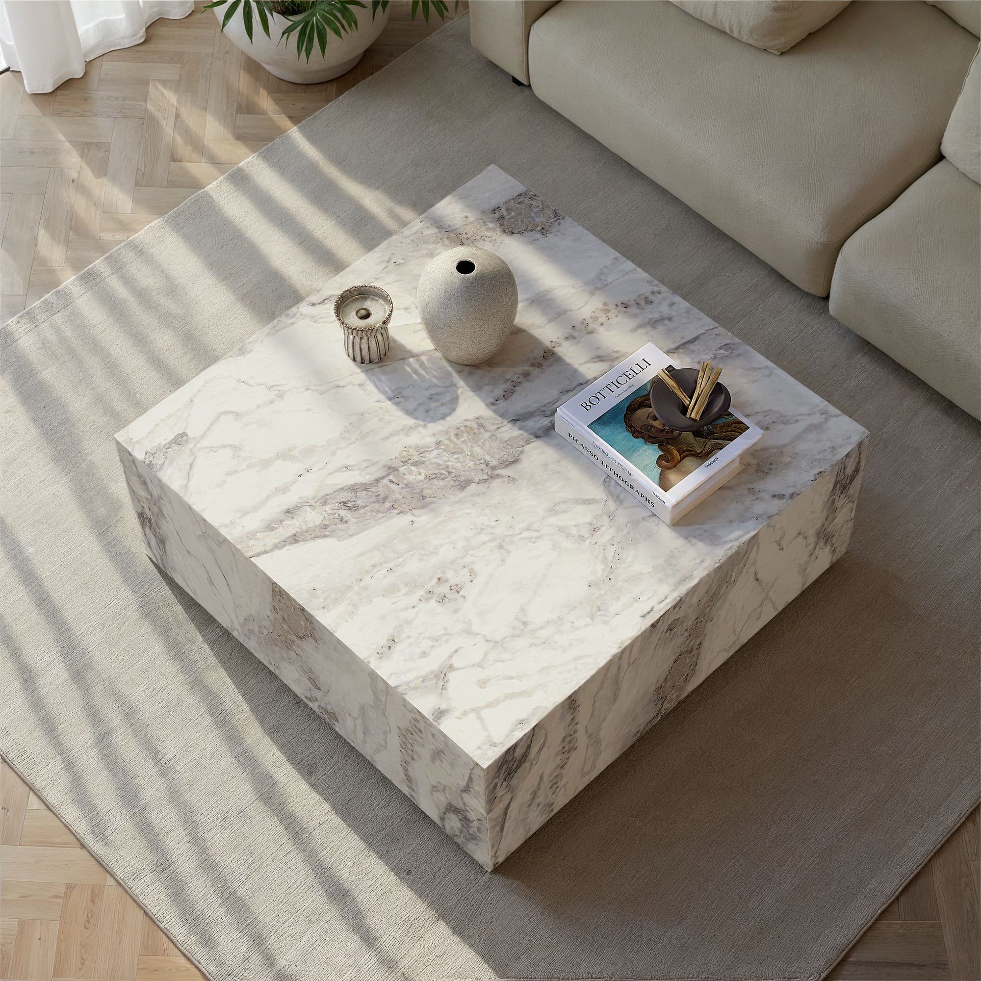 Rani Home Orta Sehpa Frezya Mermer Desenli 90Cm AB-5280