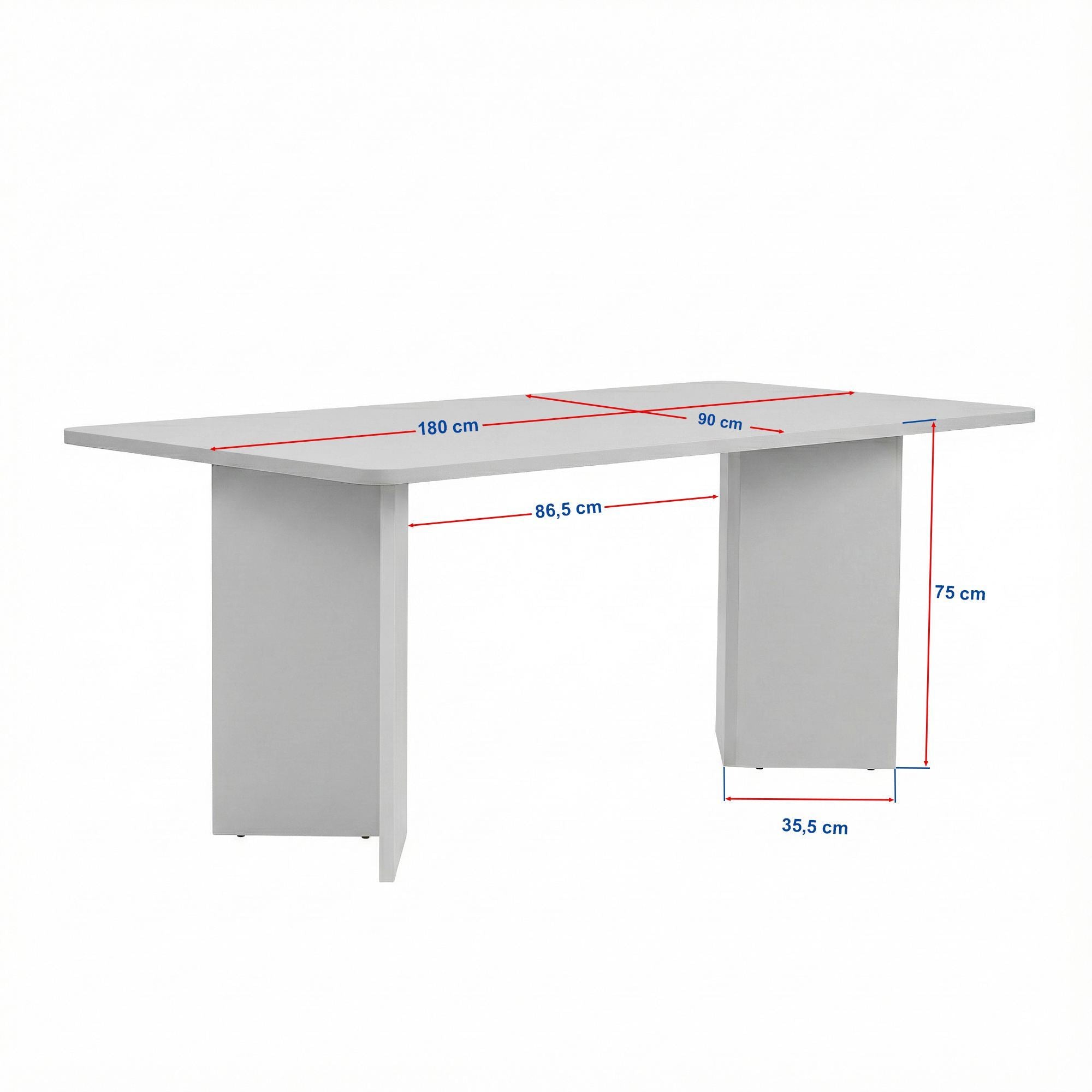 Rani Home Yemek Masası Ahşap Desenli Siyah 180 Cm GA-5360