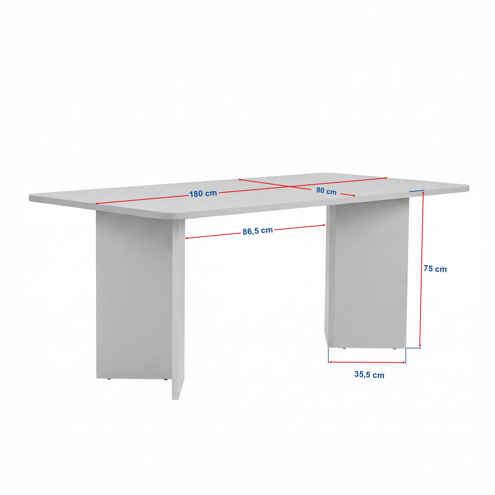 Rani Home Yemek Masası Ahşap Desenli Beyaz 180 Cm GA-5361