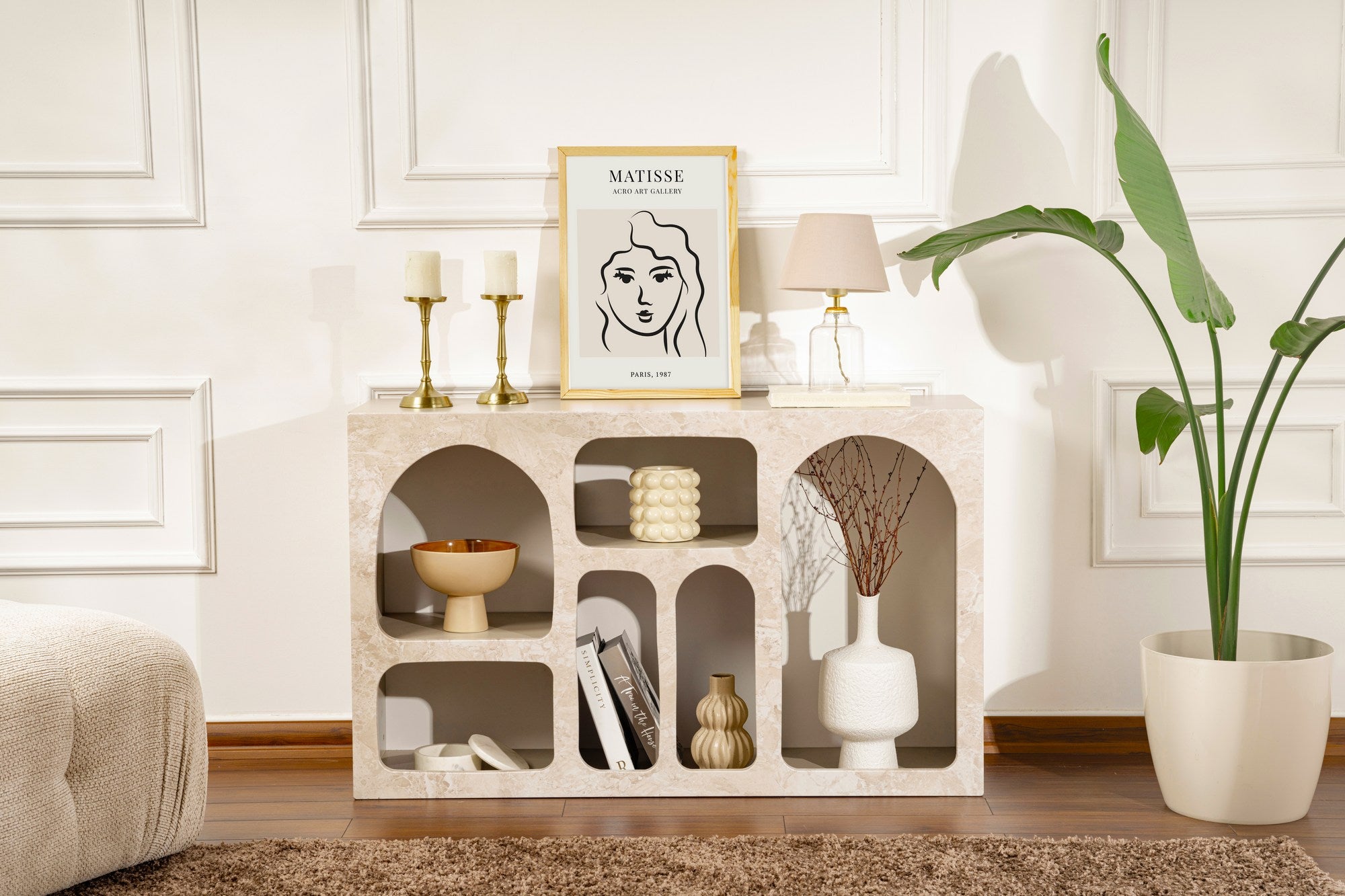 Rani Home Konsol Kumtaşı Mermer Desen 120Cm GD-5336