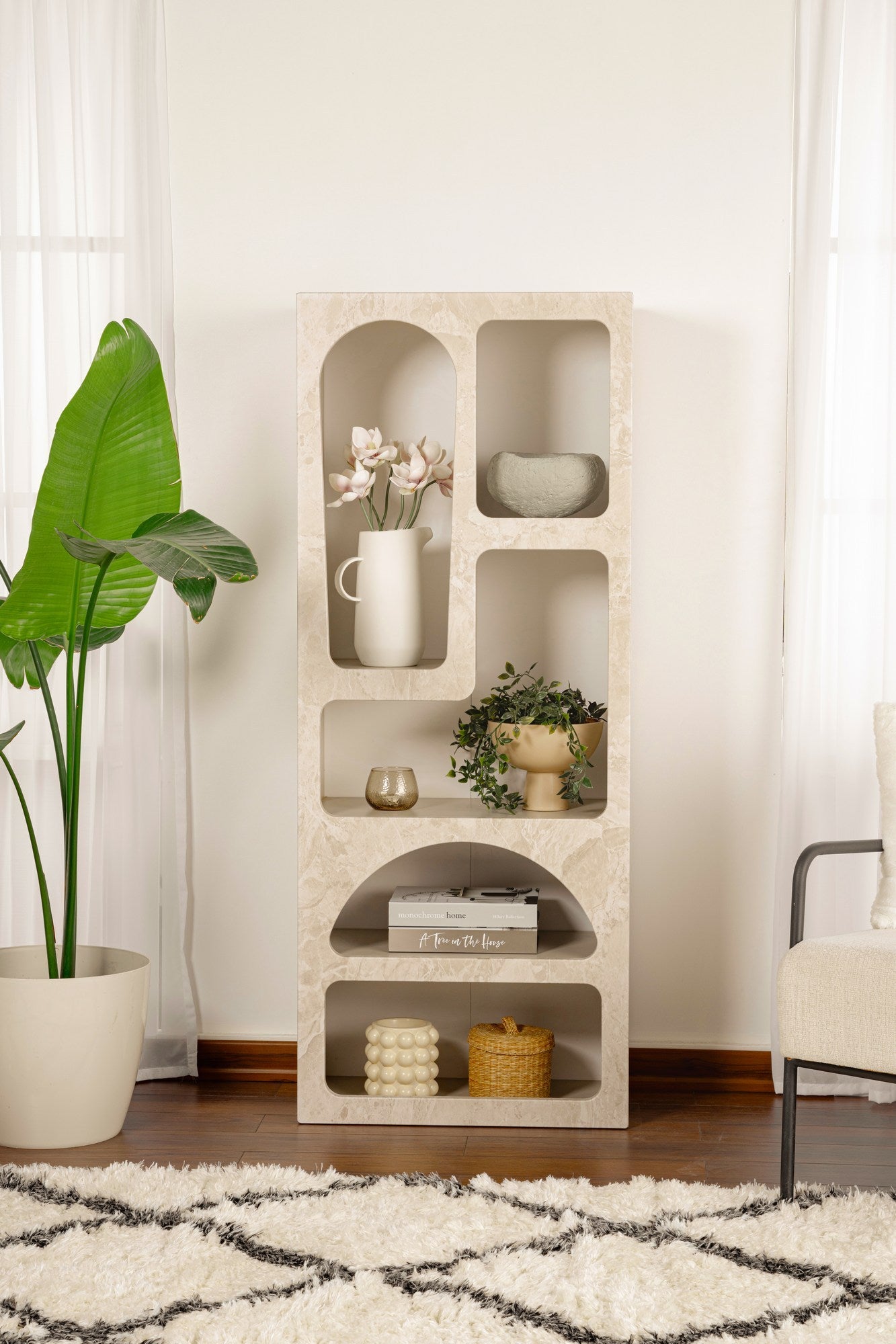 Rani Home Kitaplık Kumtaşı Mermer Desen 60Cm HC-5339