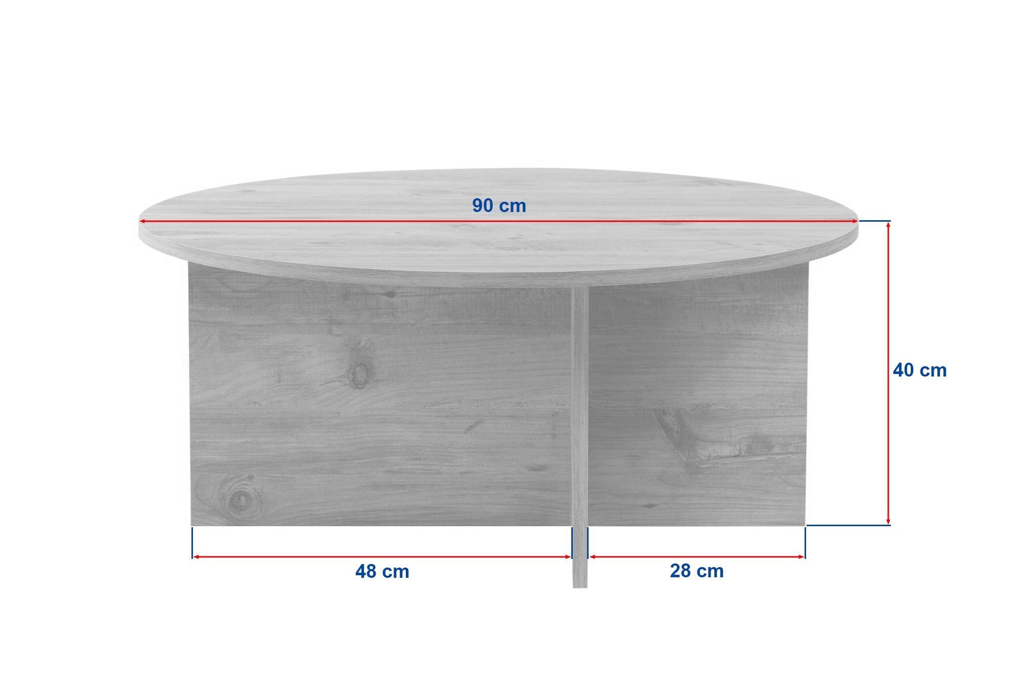 Rani Home Orta Sehpa Traverten - Venedik Cevizi 90 Cm AB-5354