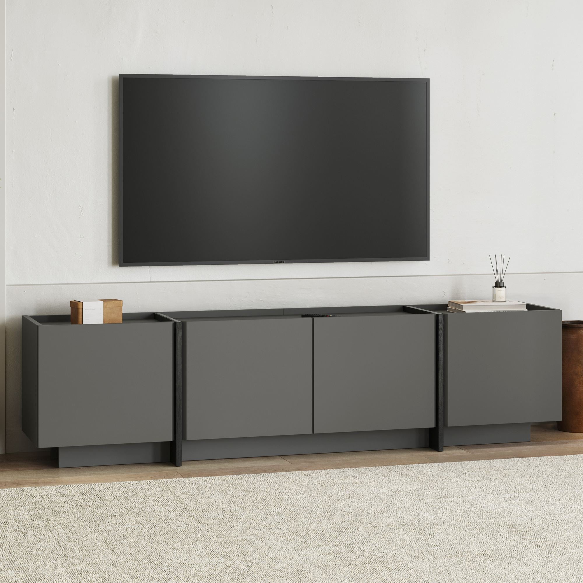 Rani Home Tv Ünitesi Antrasit - Siyah 180Cm AA-5325