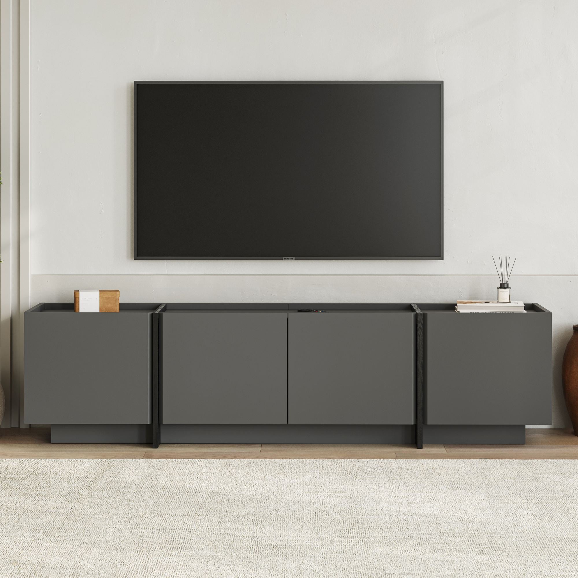Rani Home Tv Ünitesi Antrasit - Siyah 180Cm AA-5325