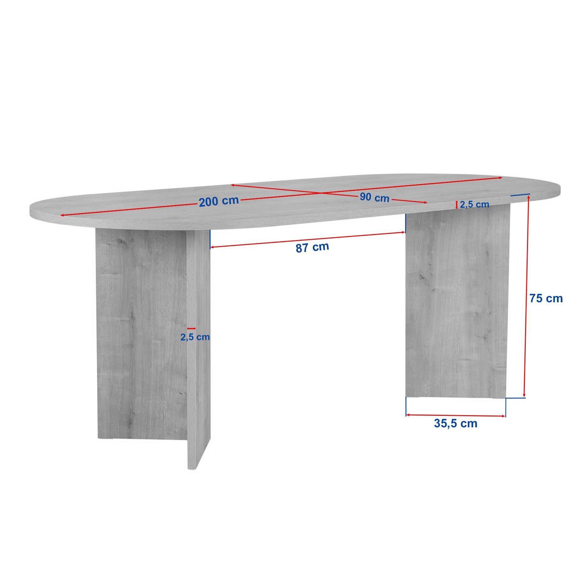 Rani Home Yemek Masası Traverten - Venedik Cevizi 200 Cm GA-5322