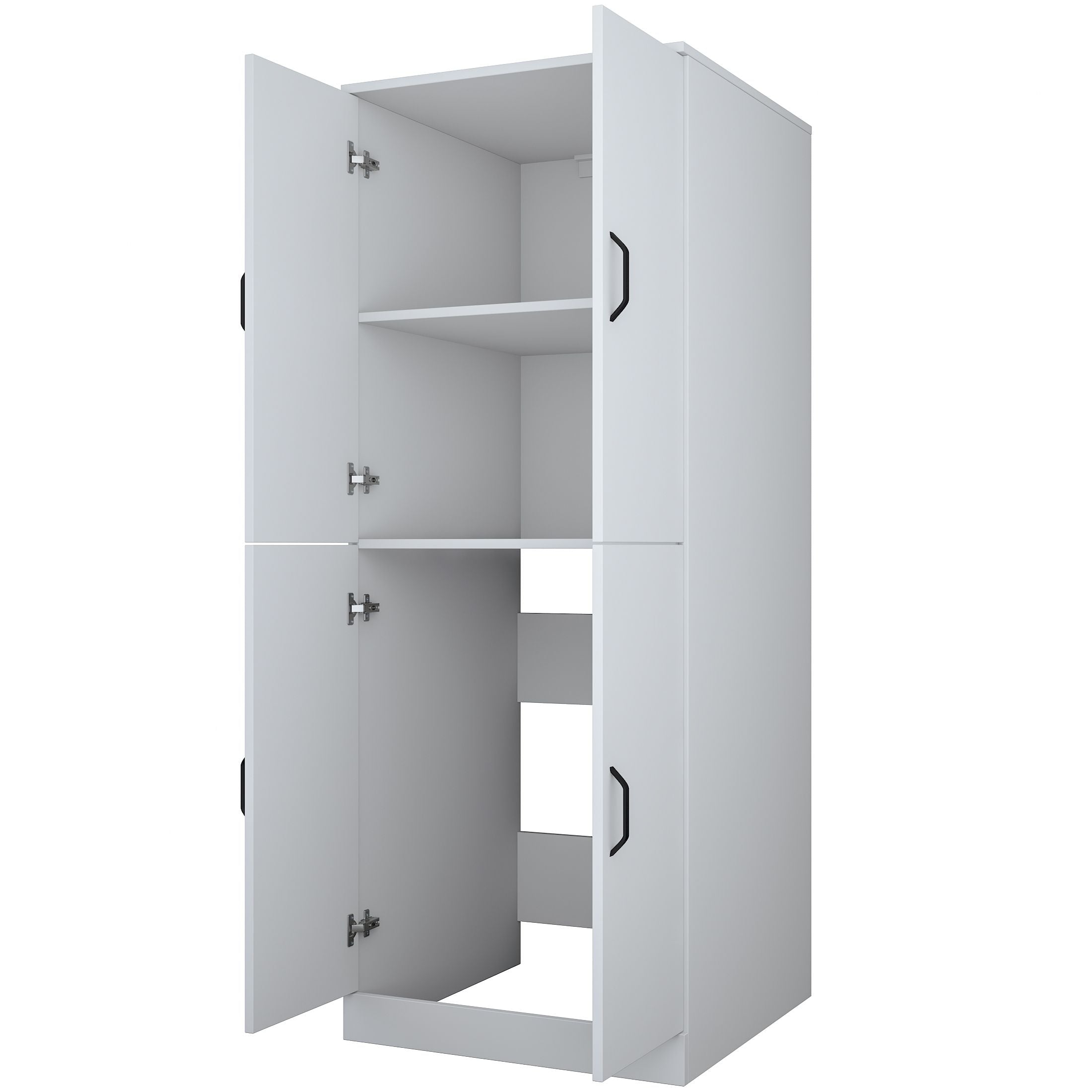 Rani KD109 Çamaşır Makinesi Dolabı 4 Kapaklı 2 Raflı Banyo Dolabı Beyaz