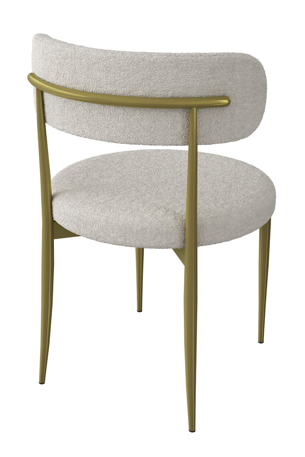 Rani JB110 Metal Sandalye 4'lü Mutfak Yemek Masası Sandalyesi Krem - Gold Ayak