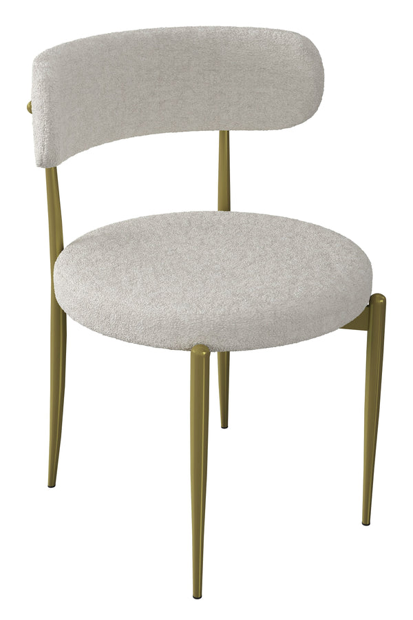 Rani JB110 Metal Sandalye 4'lü Mutfak Yemek Masası Sandalyesi Krem - Gold Ayak