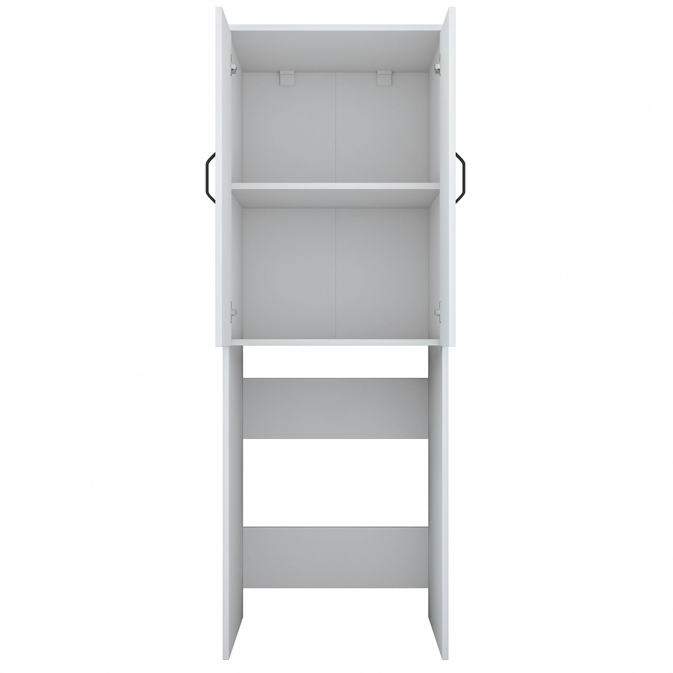 Rani KD119 Çamaşır Makinesi Dolabı 2 Kapaklı 2 Raflı Banyo Dolabı Beyaz