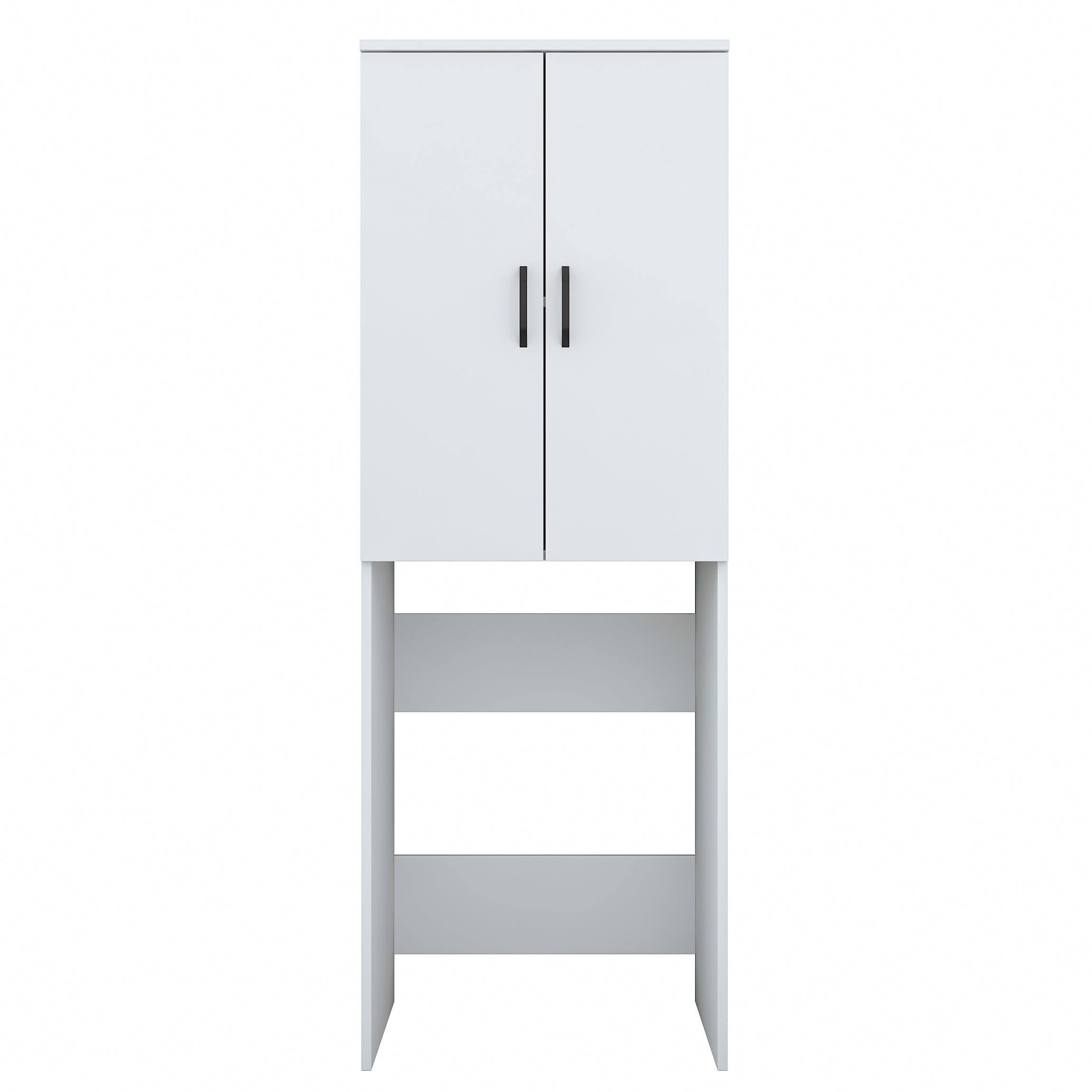 Rani KD119 Çamaşır Makinesi Dolabı 2 Kapaklı 2 Raflı Banyo Dolabı Beyaz