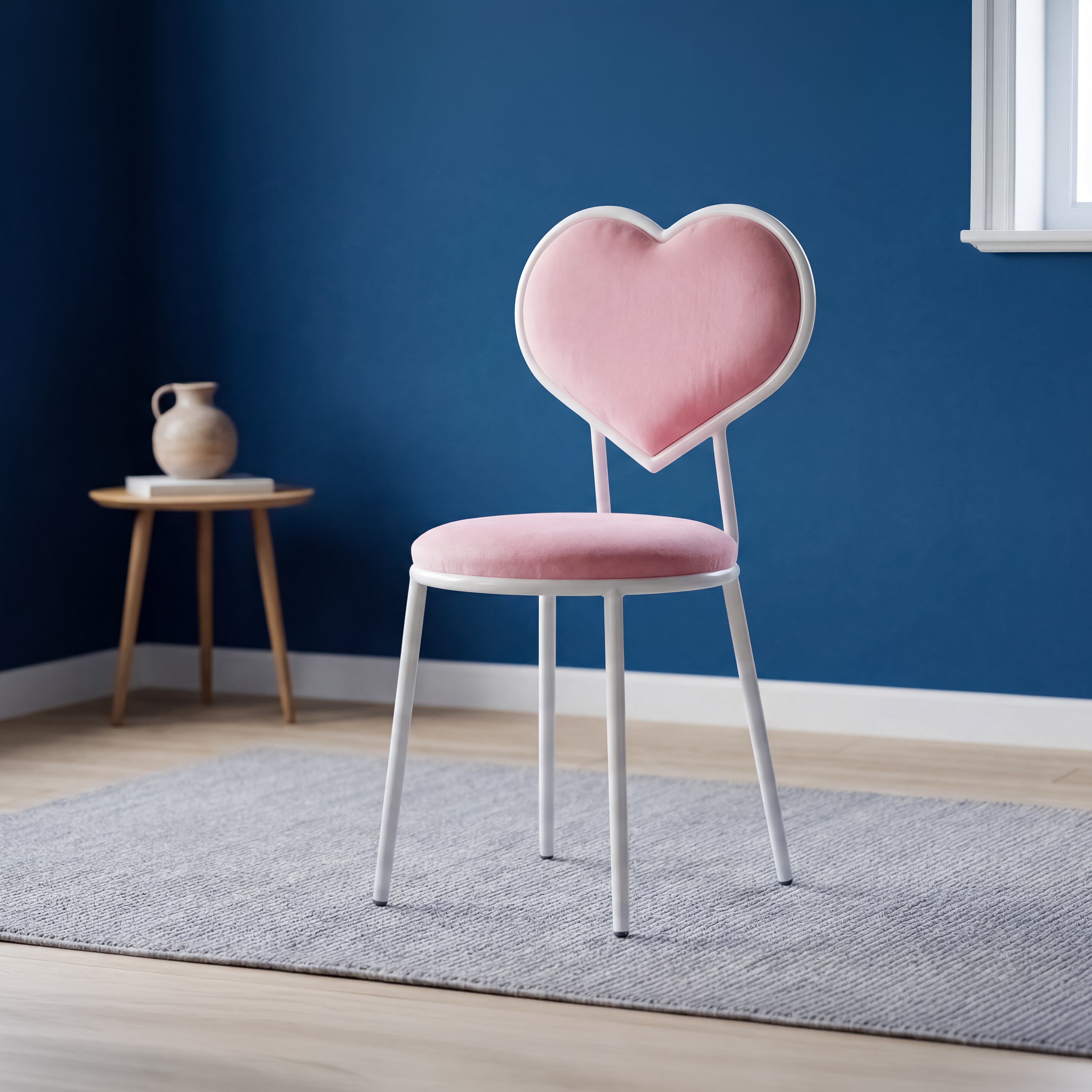 Rani JB112 Kalpli Metal Sandalye Makyaj Masası Sandalyesi Beyaz