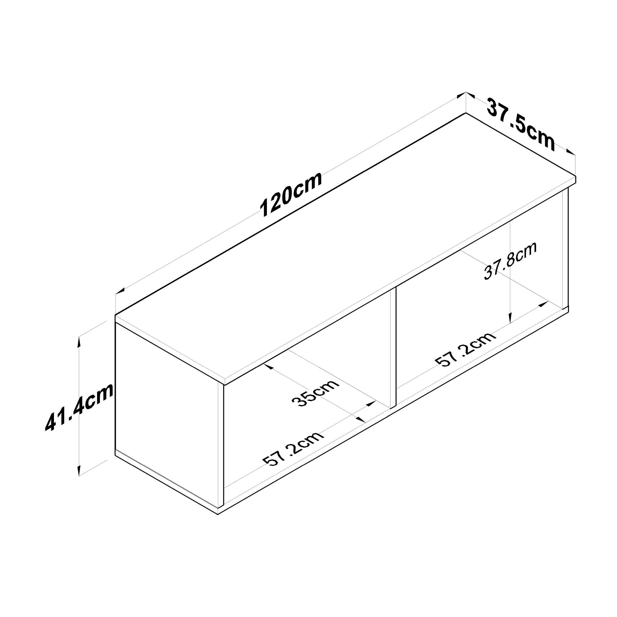 Rani EA150 Portmanto Üst Modülü Çok Amaçlı Dolap Sepet Ceviz - Beyaz