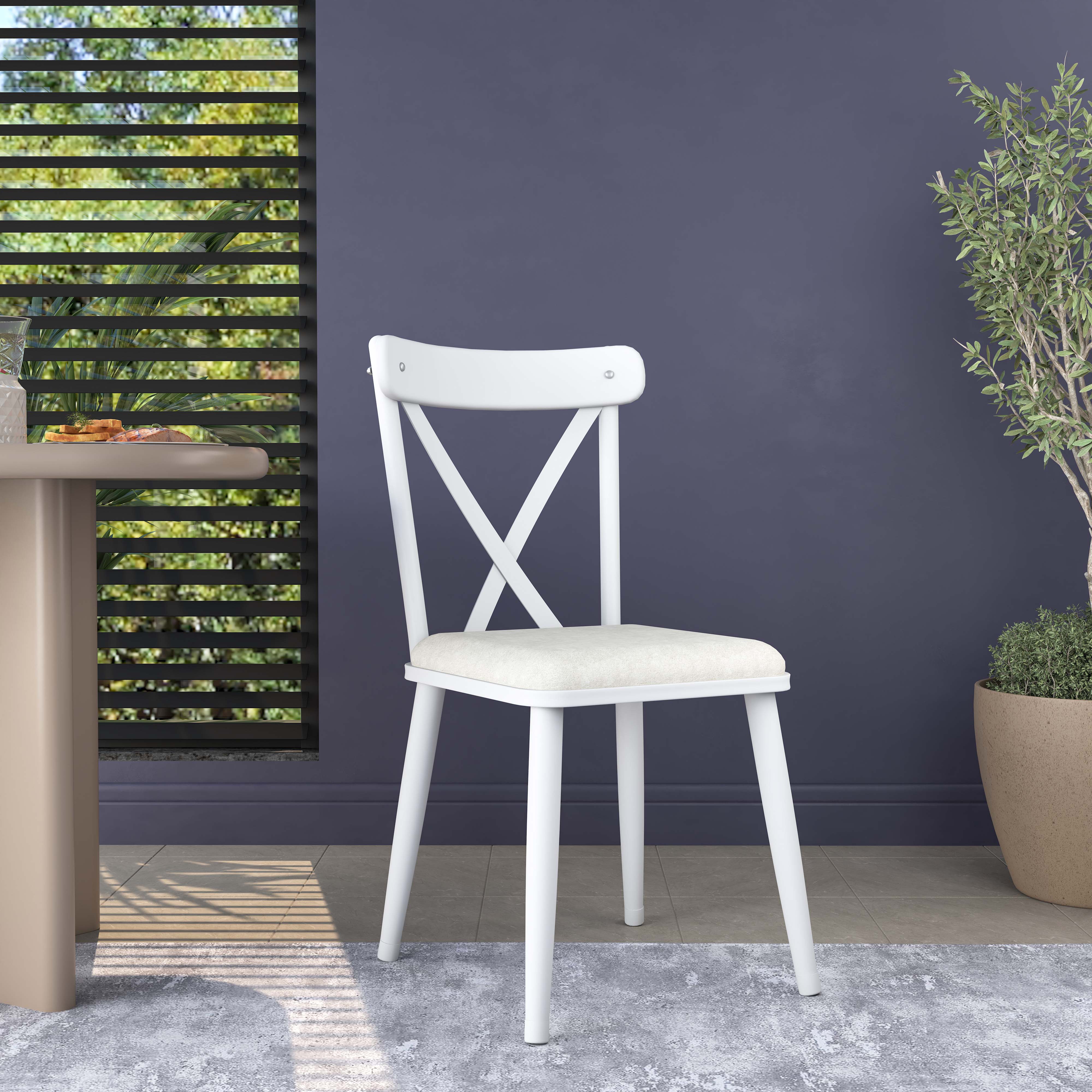 Rani JB108 Metal Sandalye Thonet Sandalye 4'lü Mutfak Yemek Masası Sandalyesi Beyaz