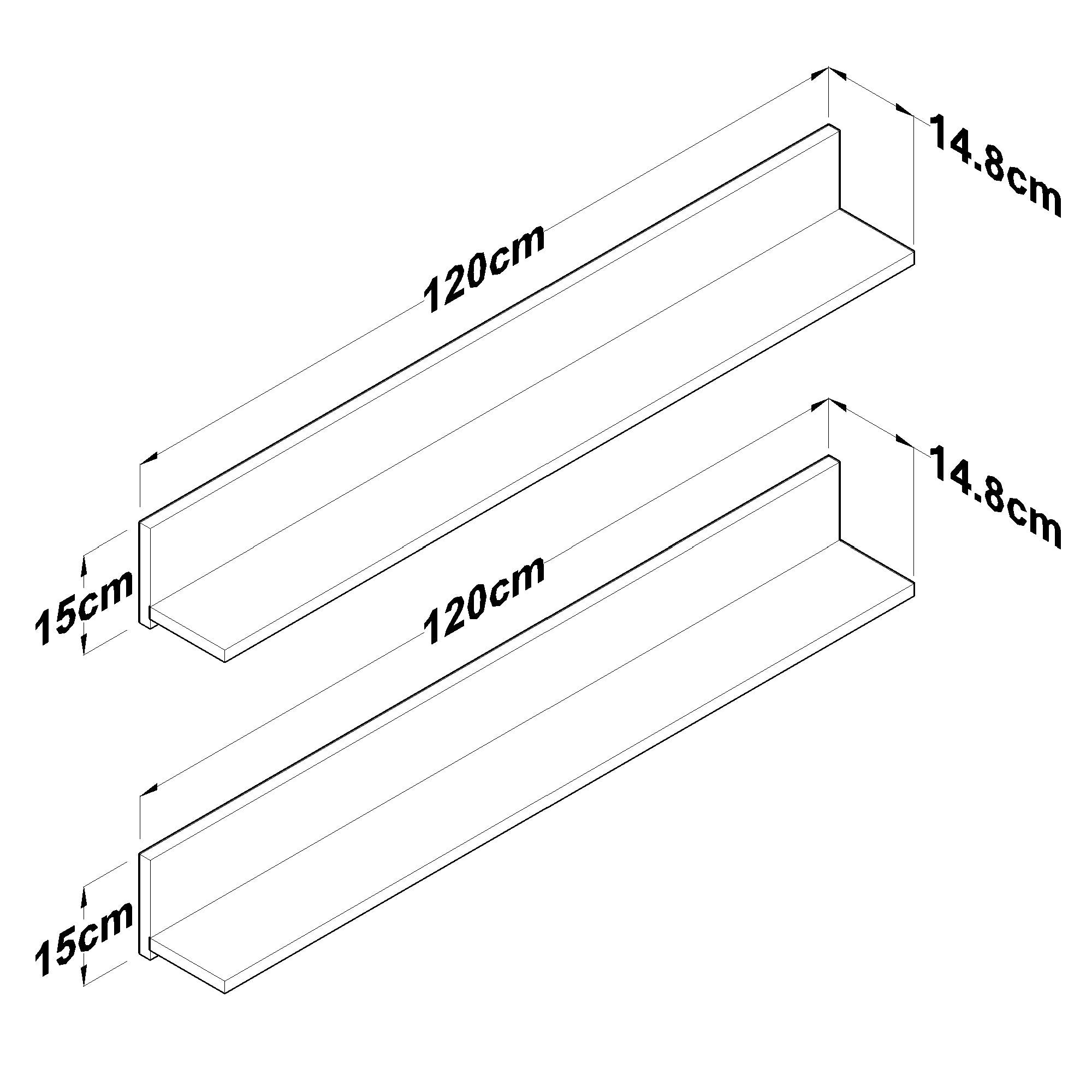 Rani AE107 2'li Dekoratif Duvar Rafı Sepet Ceviz