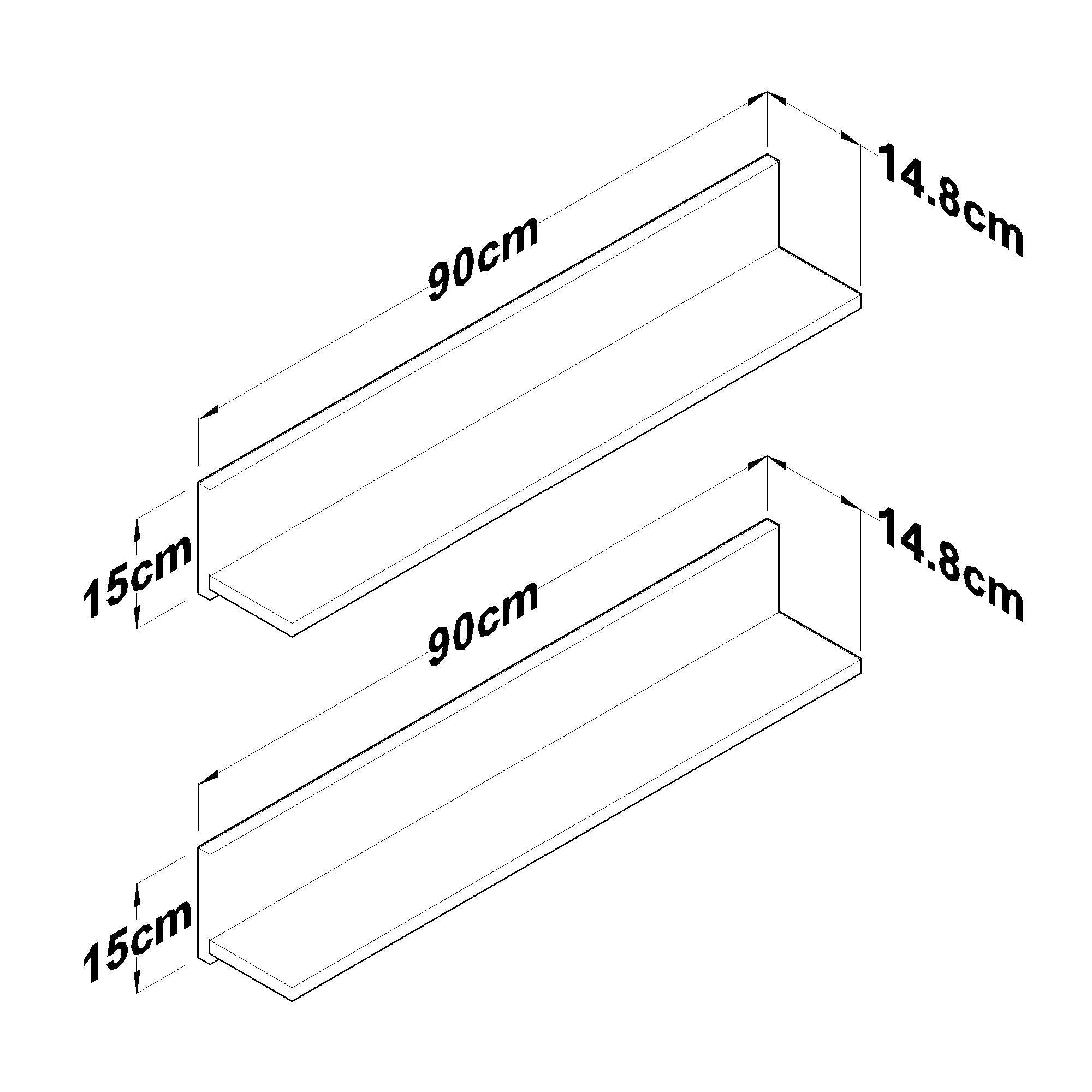 Rani AE106 2'li 4 Askılı Dekoratif Duvar Rafı Sepet Ceviz