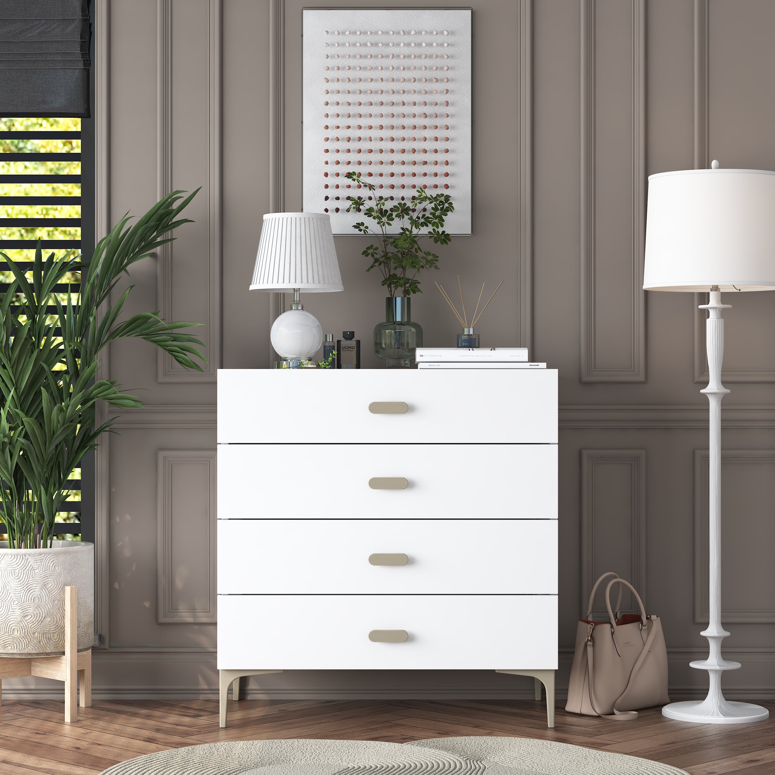 Rani BE116 Şifonyer 4 Çekmeceli Yatak Odası Bebek Odası Beyaz