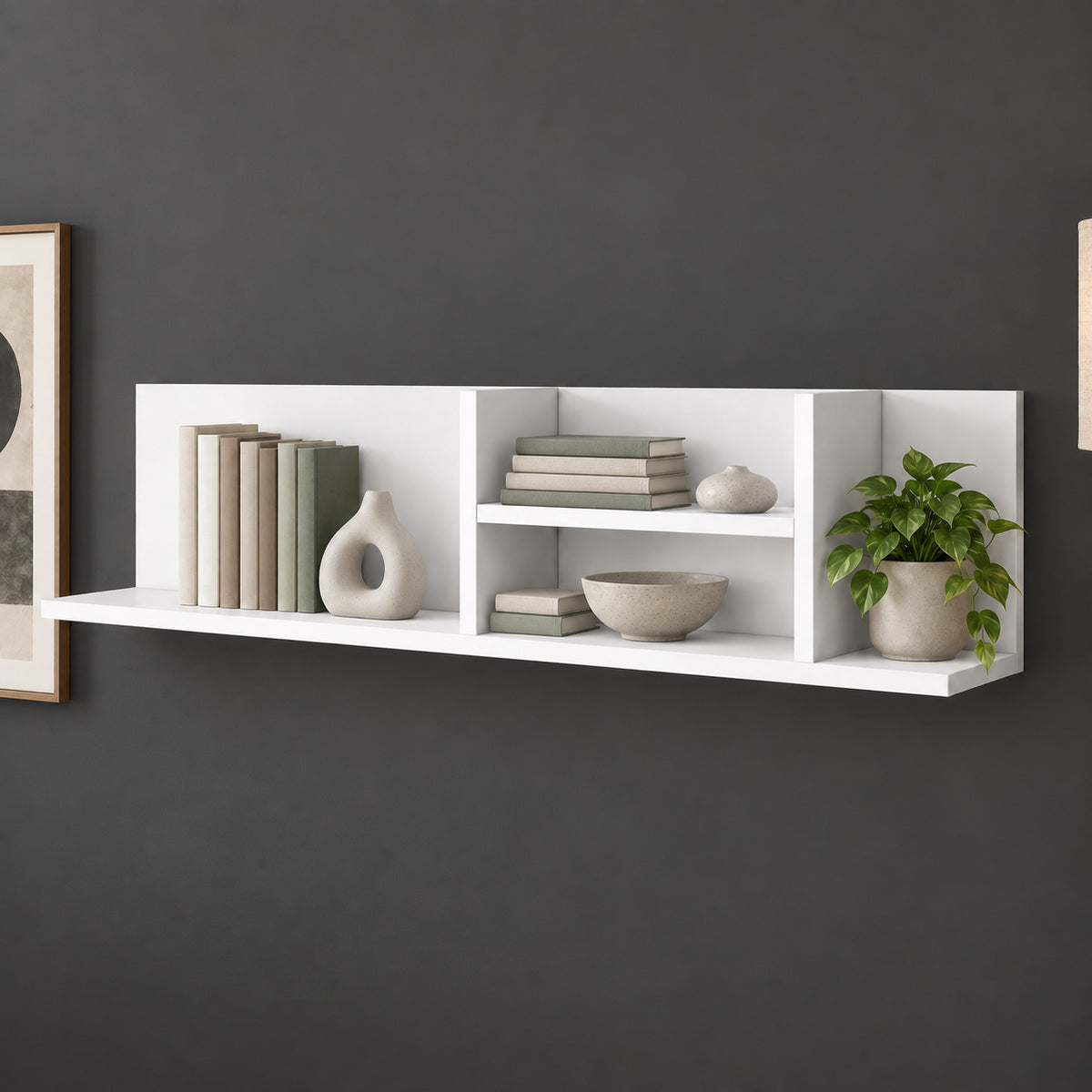 Rani AE103 Dekoratif Duvar Rafı Beyaz