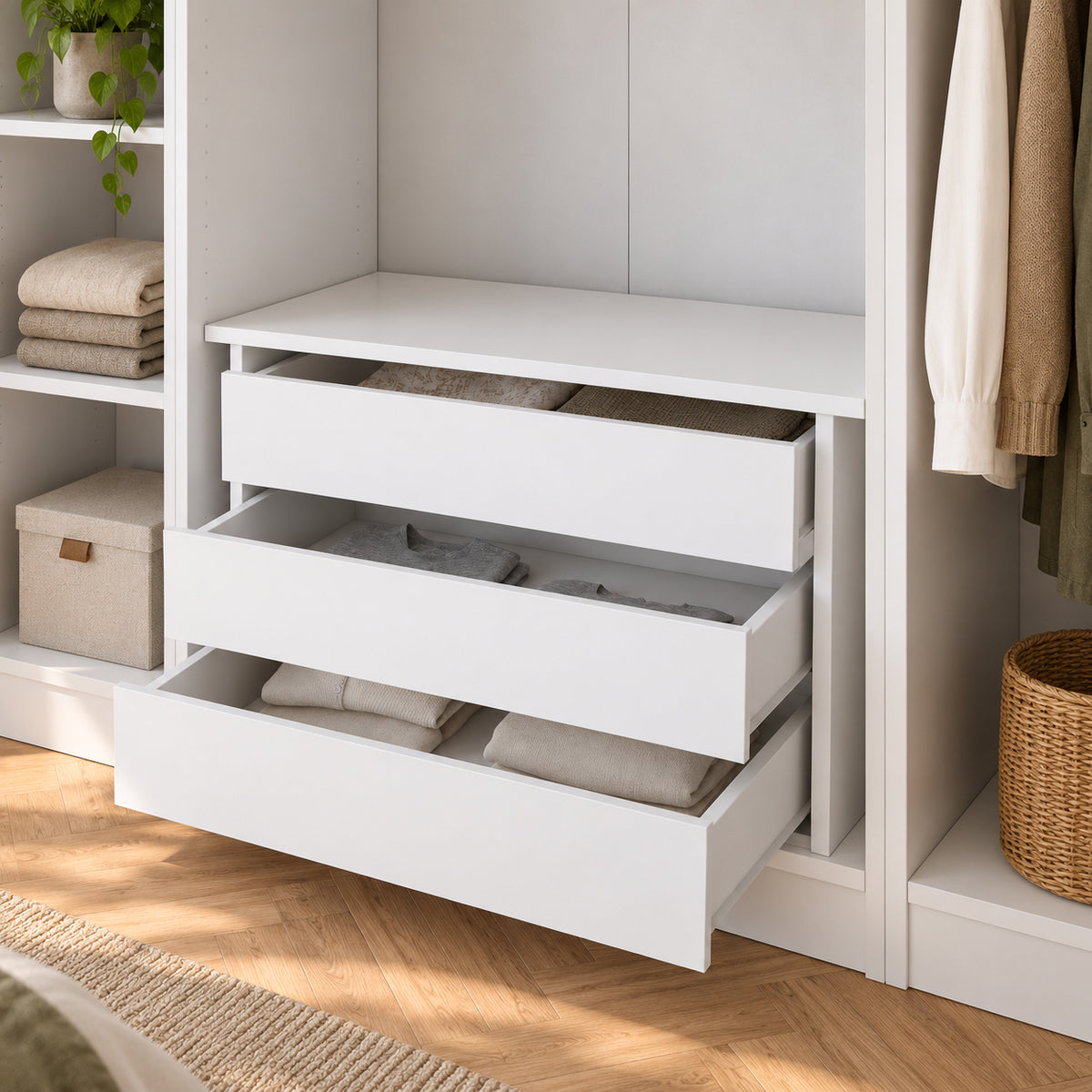 Rani BA255 Tamamlayıcı Dolap İçi Çekmece Modülü Beyaz