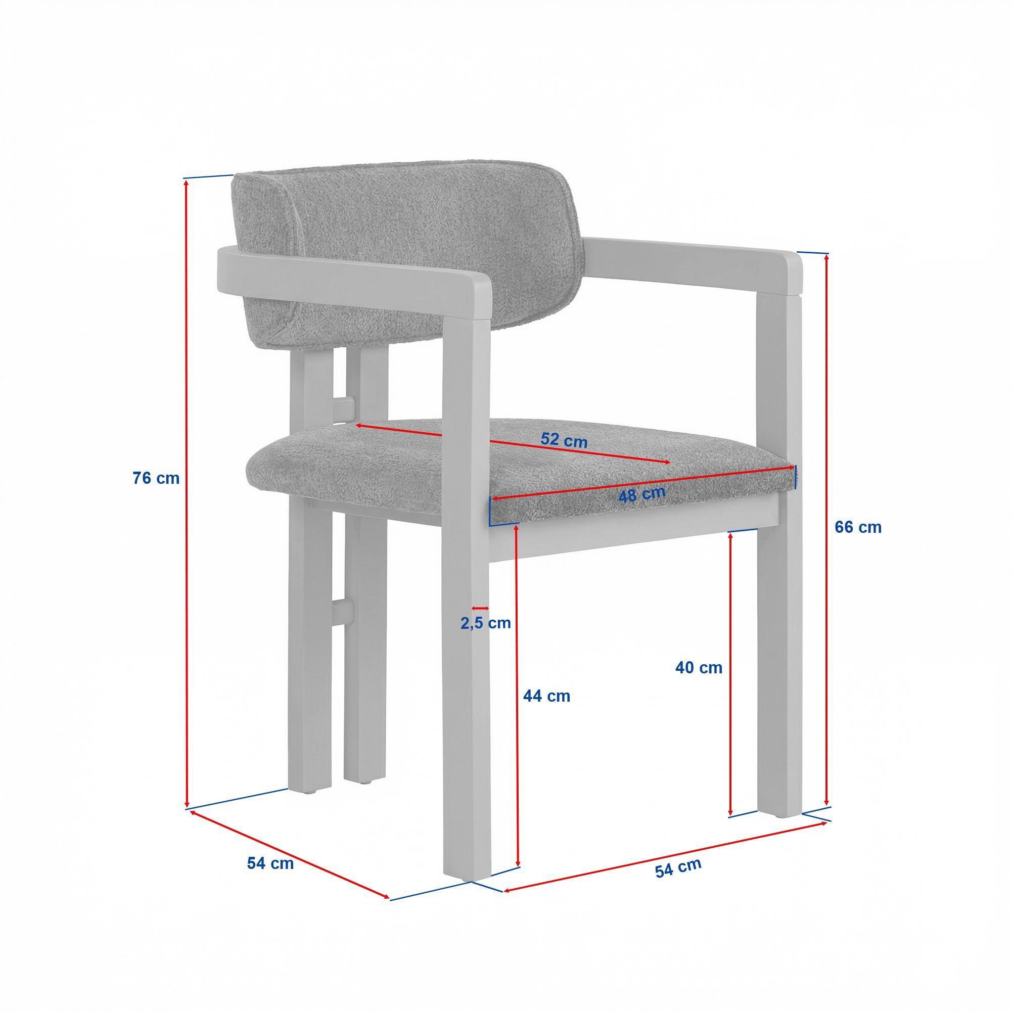 Rani Home Sandalye Beyaz - Koyu Ceviz 54 Cm GB-5760