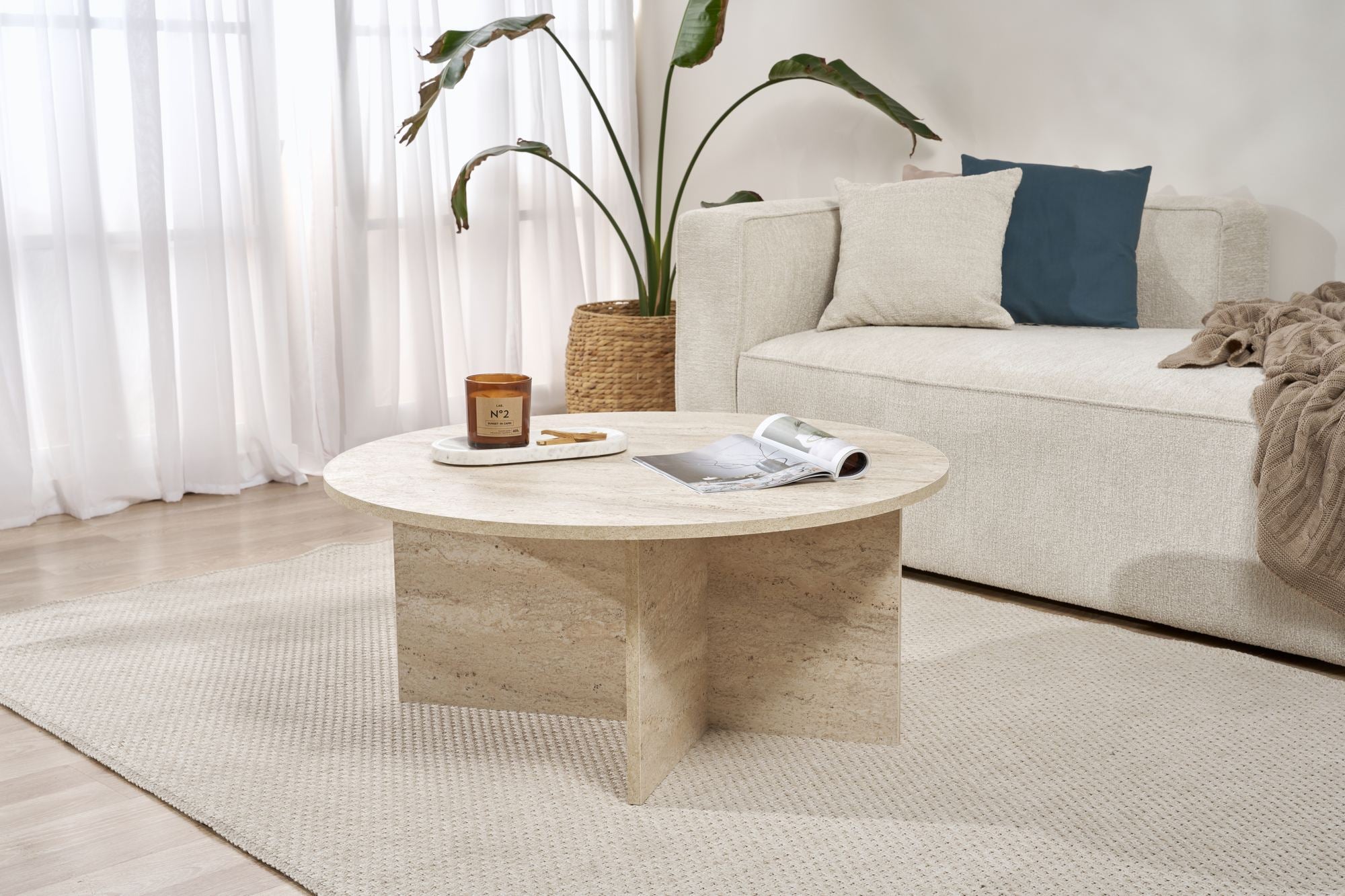 Rani Home Orta Sehpa Traverten 90Cm AB-5392