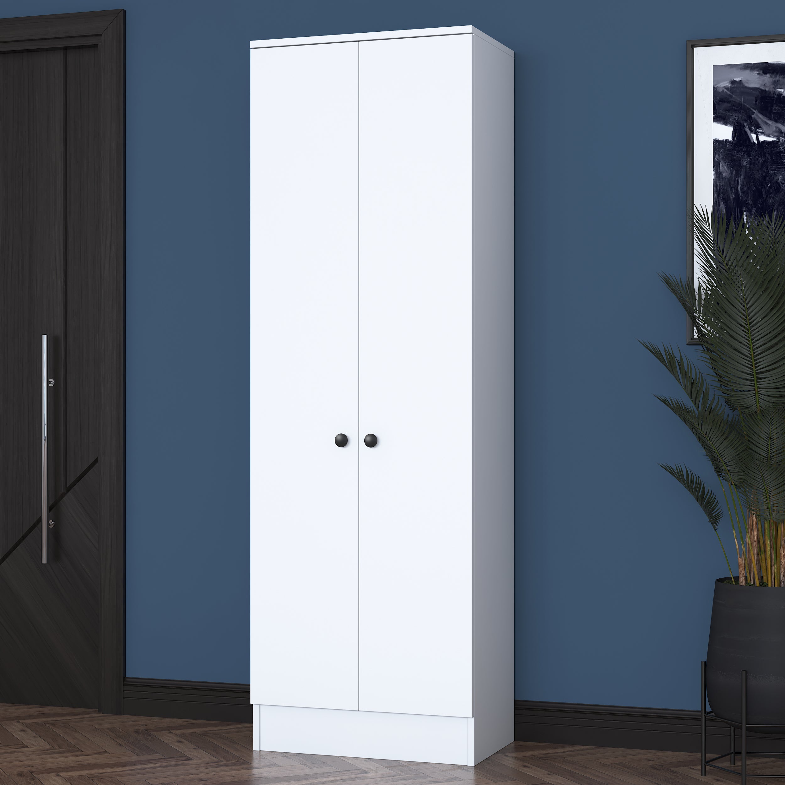 Rani P6 Modern Kapaklı Portmanto Askılık Vestiyer Beyaz M14