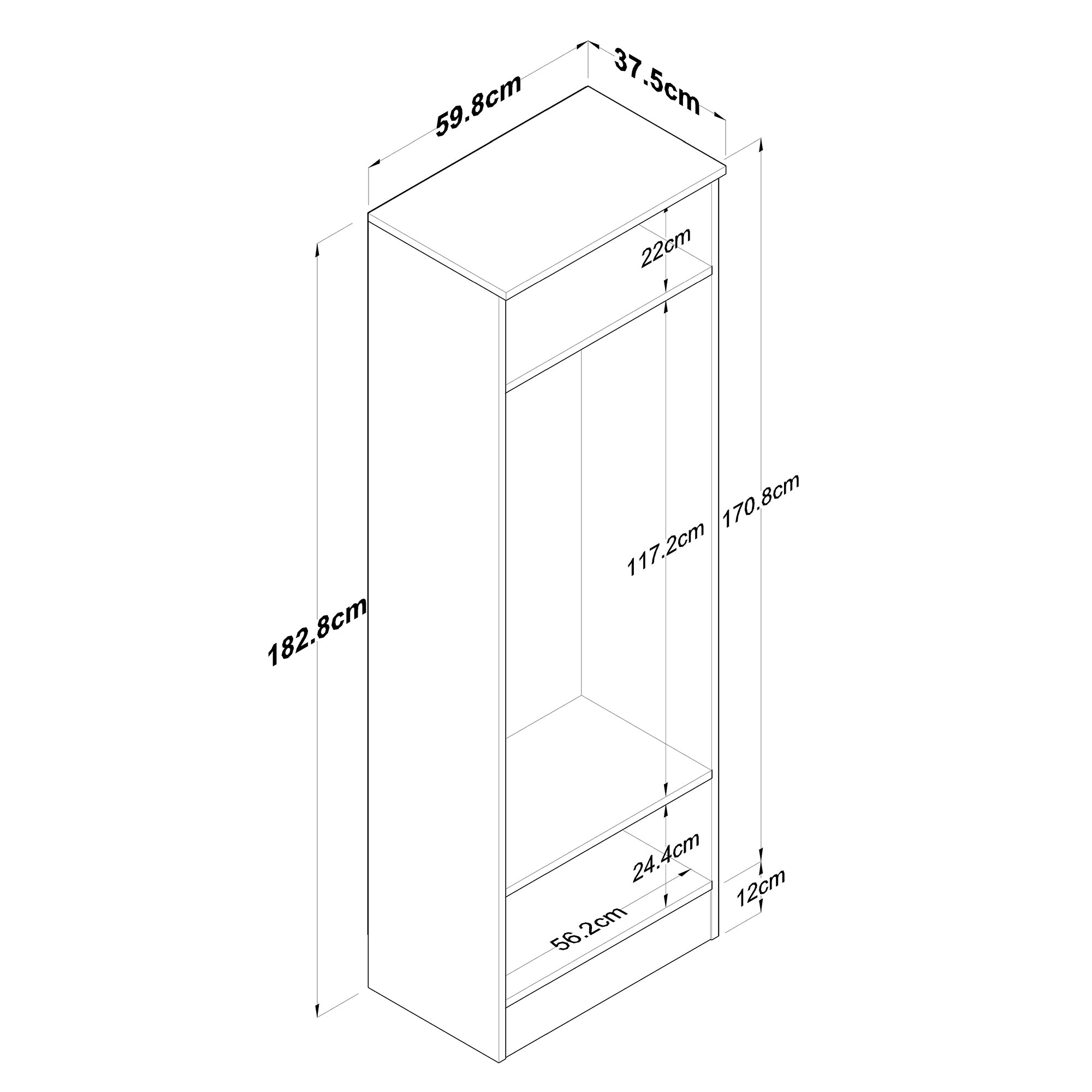 Rani P6 Modern Kapaklı Portmanto Askılık Vestiyer Beyaz M14