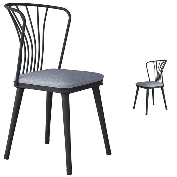 Rani JB104 Metal Sandalye 2'li Mutfak Yemek Masası Sandalyesi Açık Gri