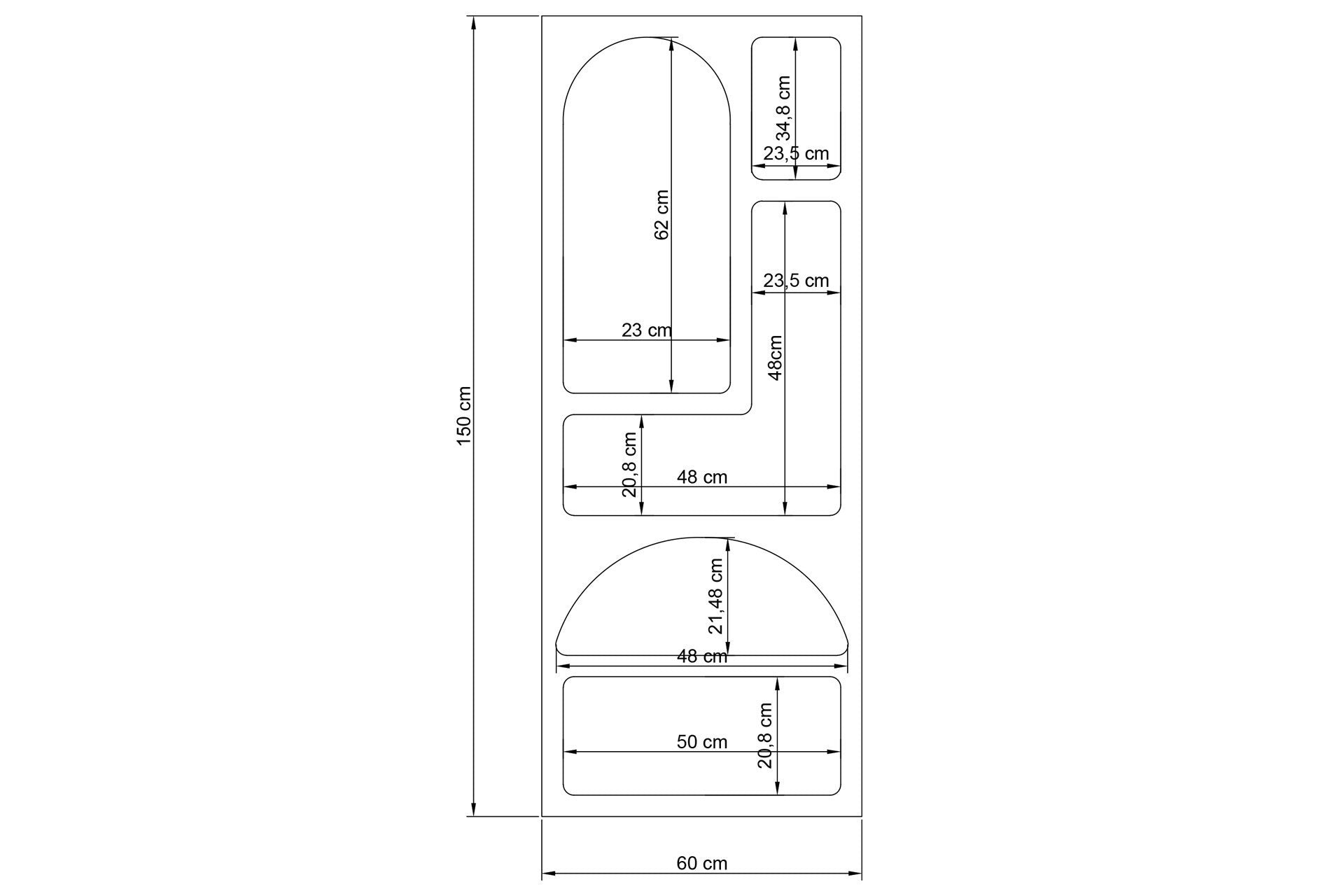 Rani Home Kitaplık Beyaz 60Cm HC-5340
