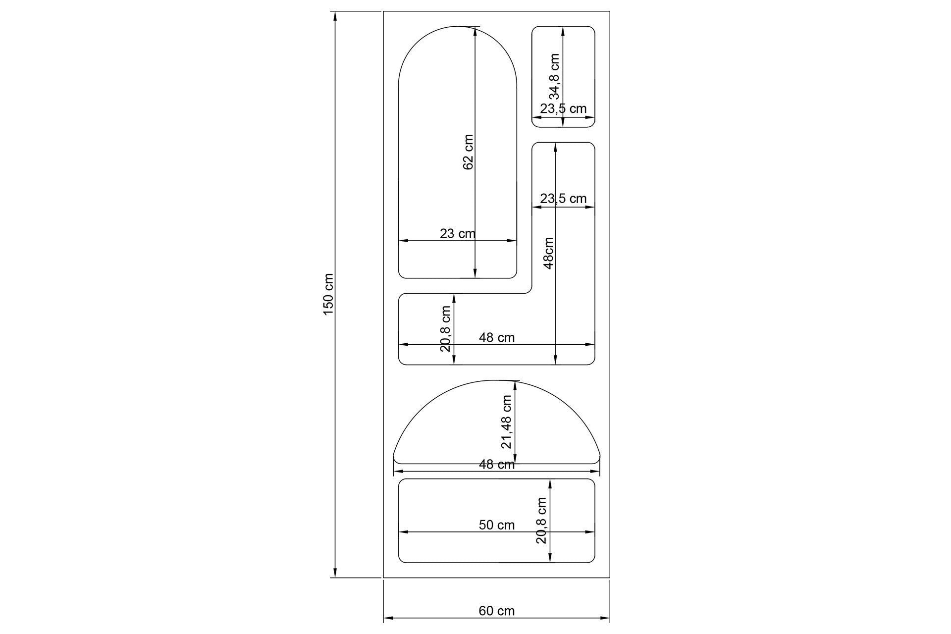 Rani Home Kitaplık Antrasit 60Cm HC-5338
