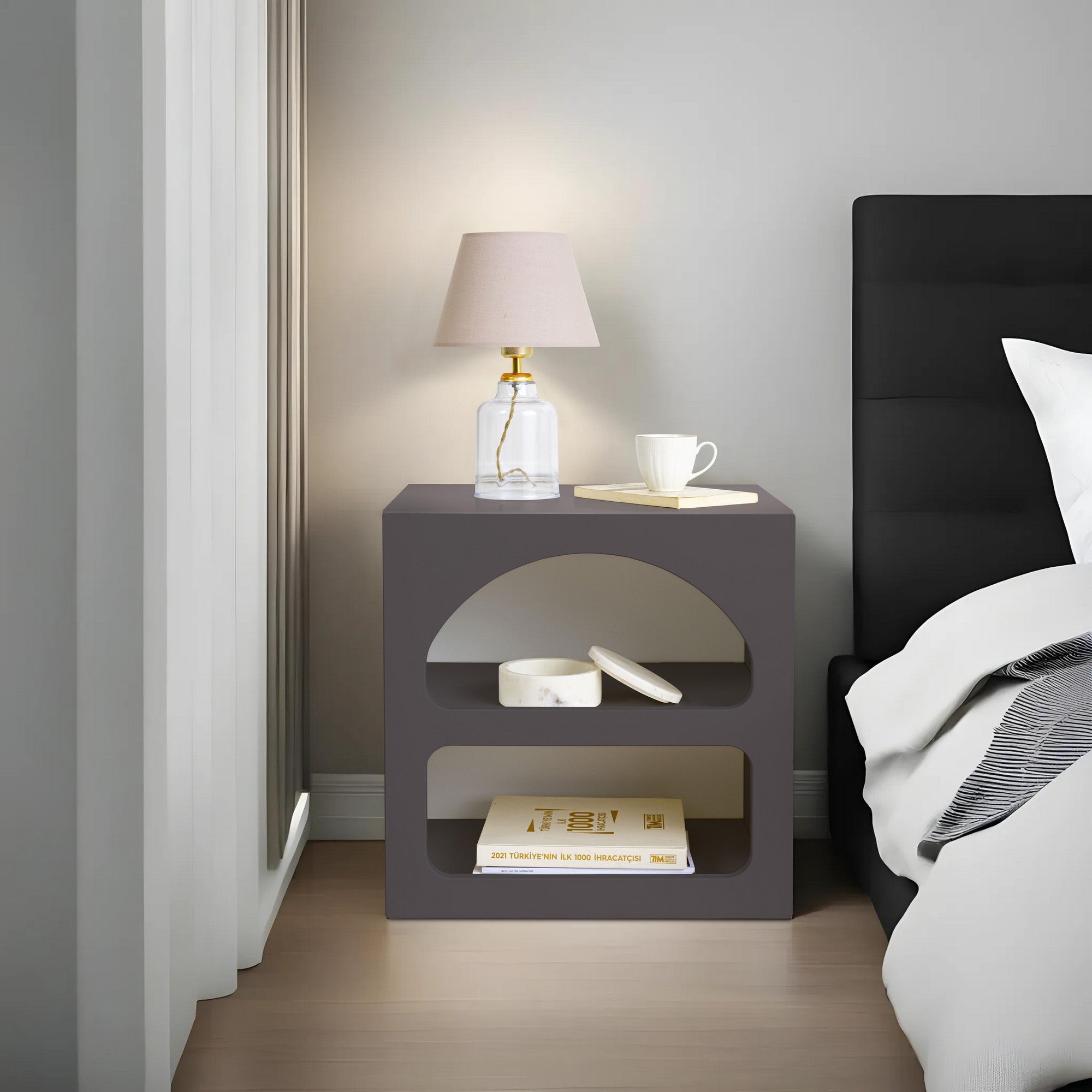 Rani Home Komodin Antrasit 50Cm BD-5328