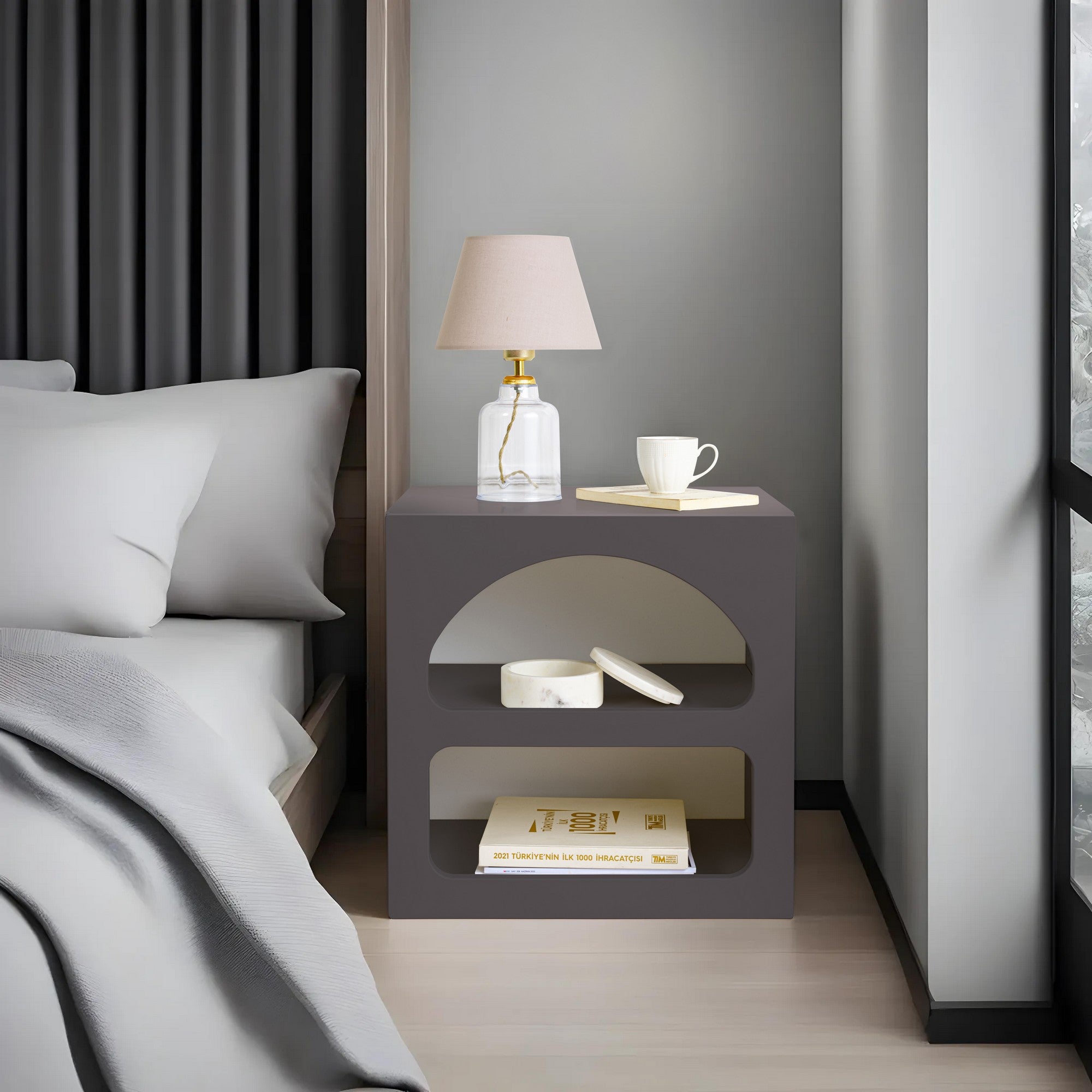 Rani Home Komodin Antrasit 50Cm BD-5328