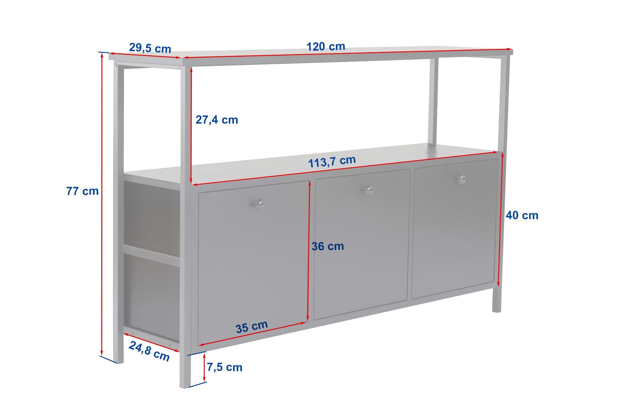 Rani Home Konsol Meşe Metal Ayaklı 120CmSiyah  EG-5269