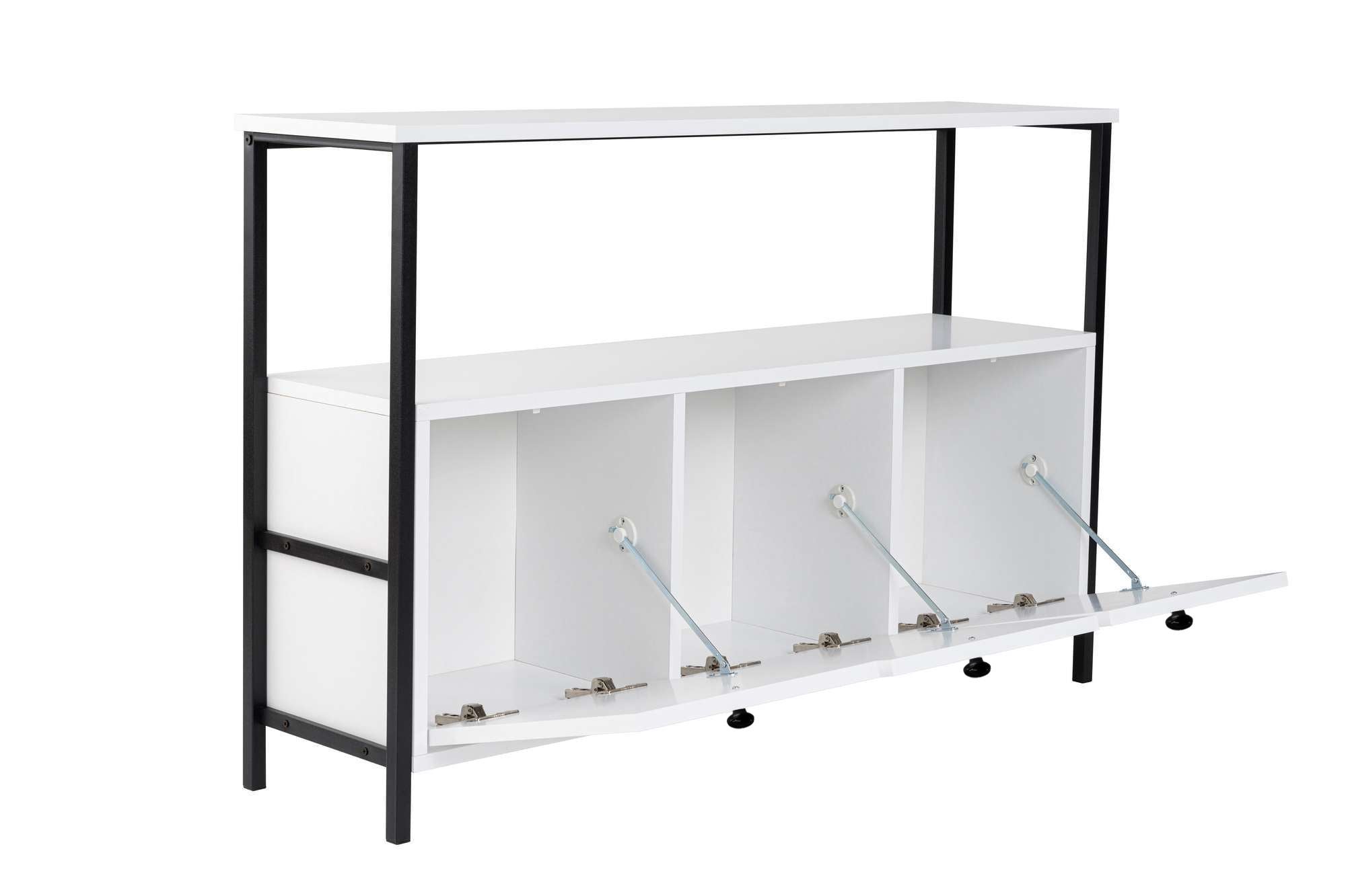 Rani Home Konsol Beyaz Siyah Metal Ayaklı 120Cm EG-5272