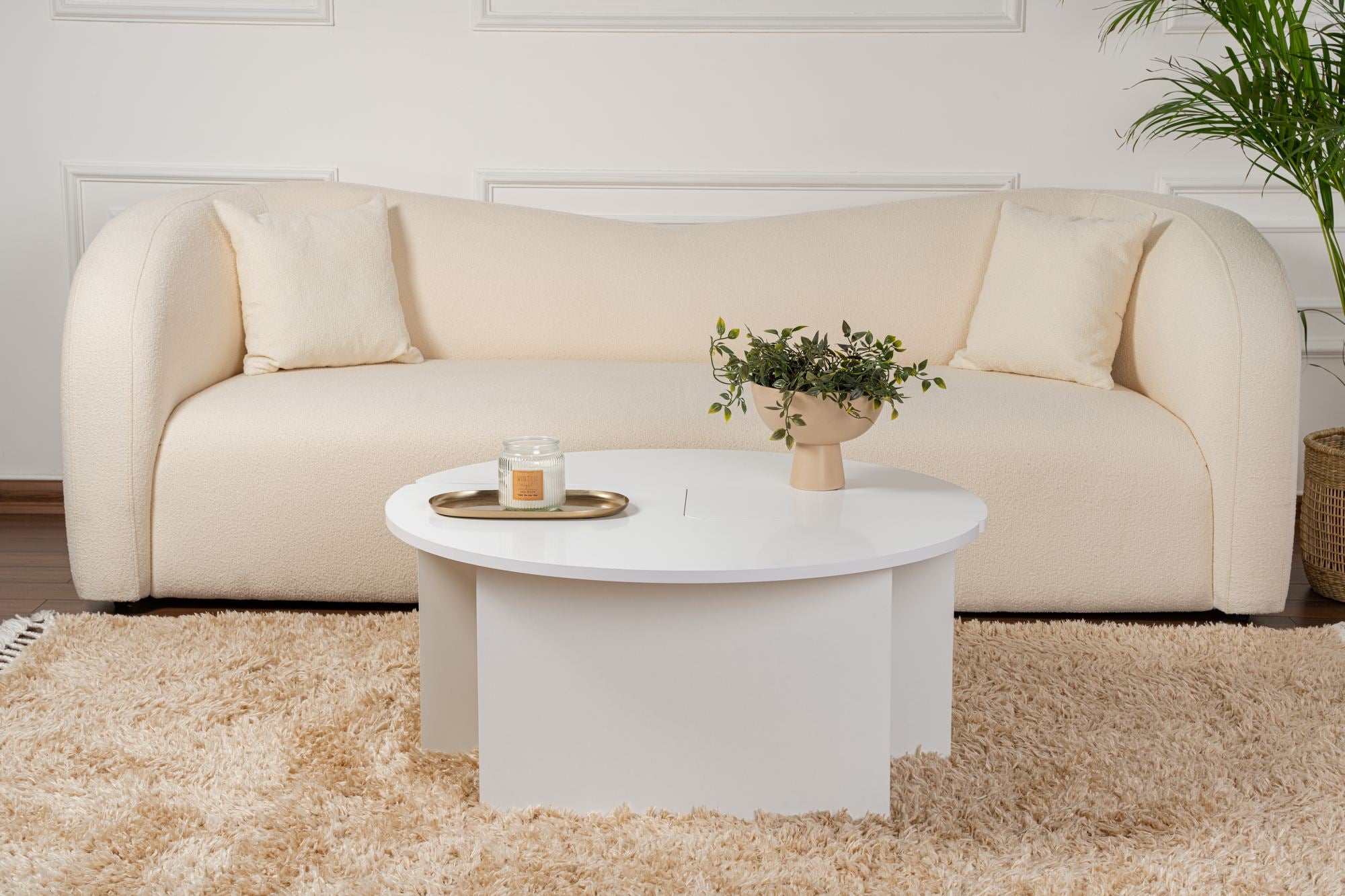 Rani Home Orta Sehpa Beyaz 90Cm AB-5373