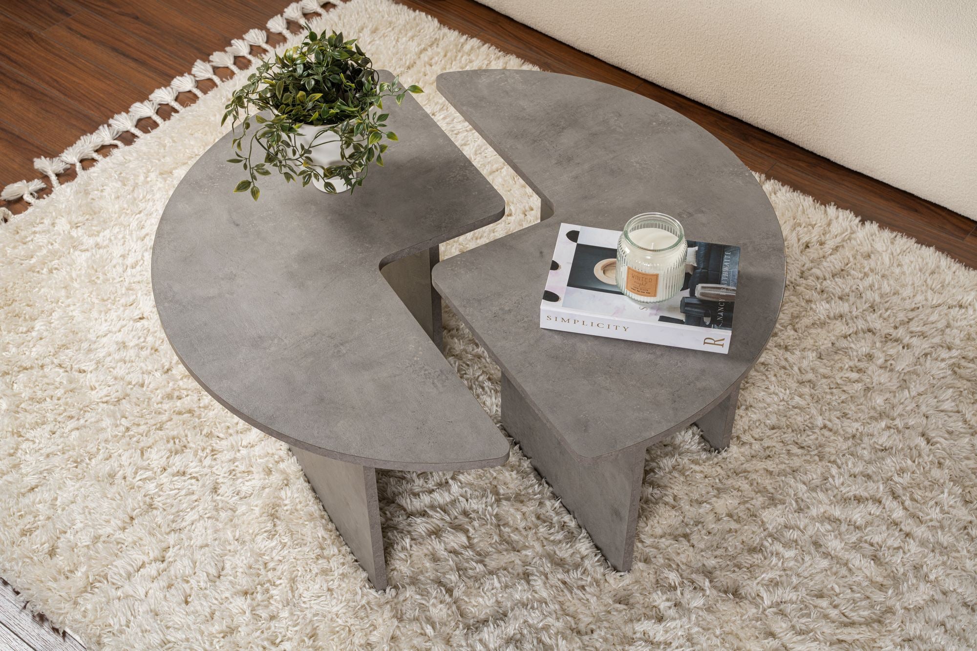 Rani Home Orta Sehpa Beton Grisi 90 Cm AB-5372