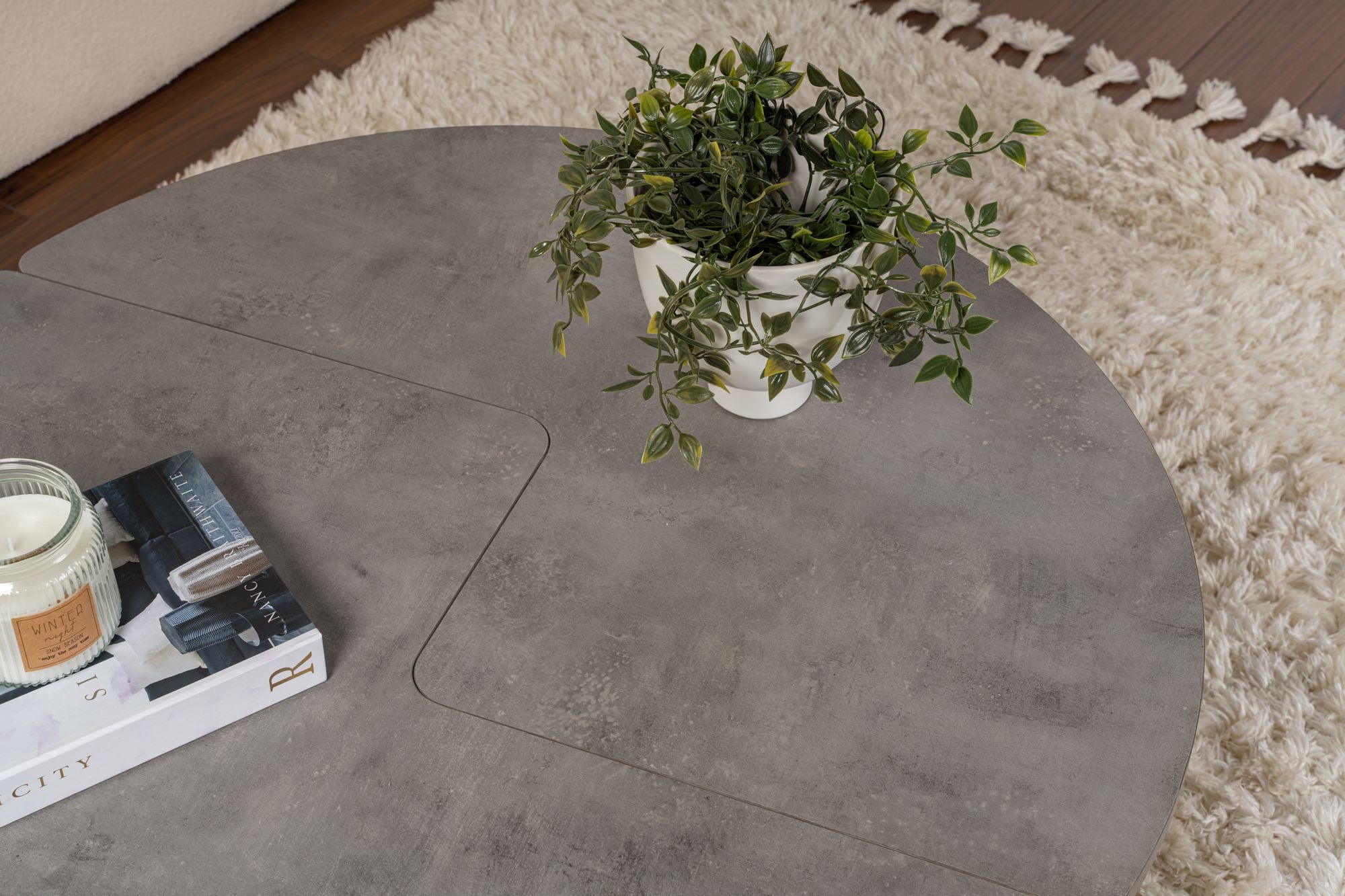 Rani Home Orta Sehpa Beton Grisi 90 Cm AB-5372