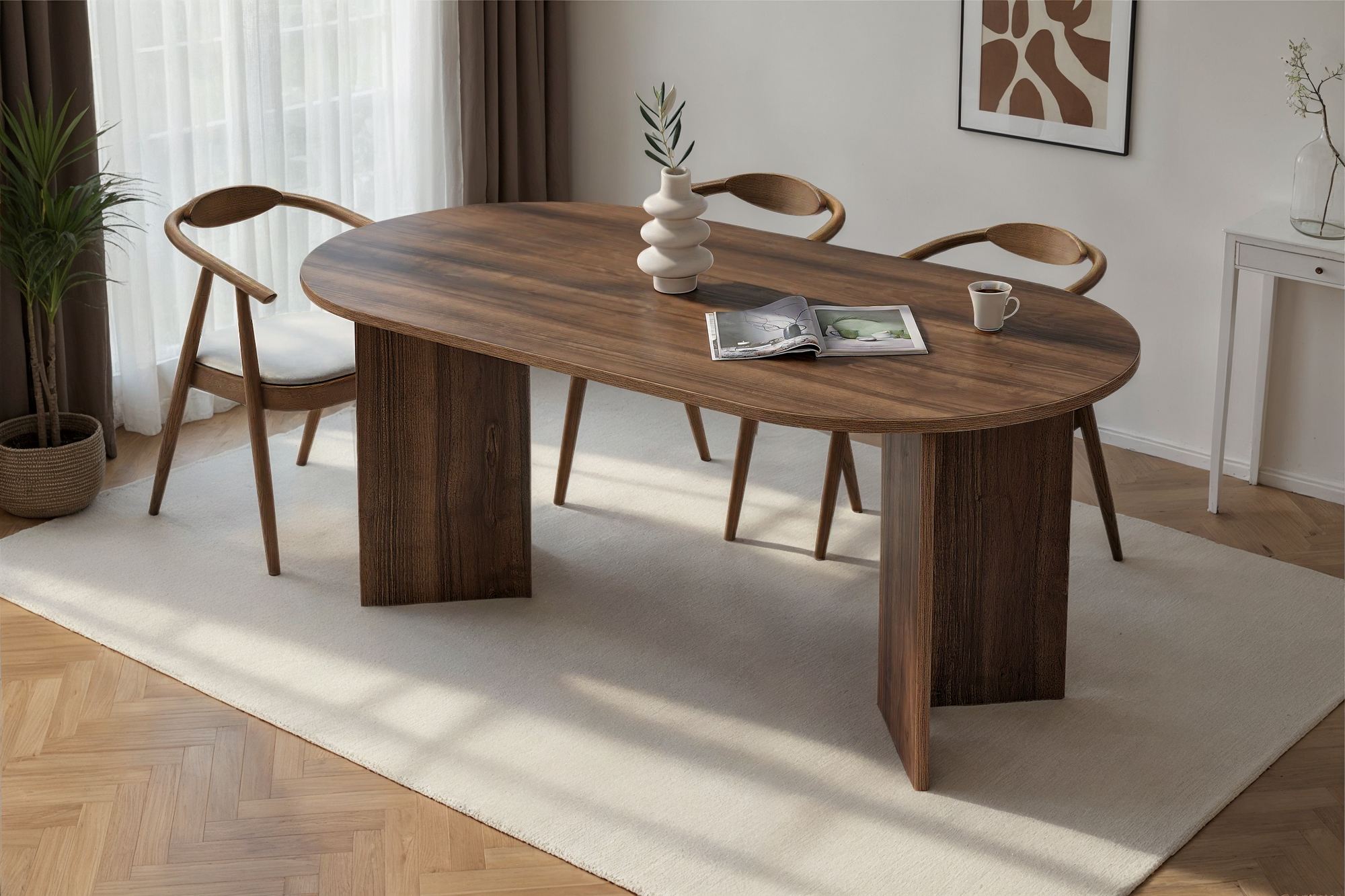 Rani Home Yemek Masası Venedik Cevizi 180 Cm GA-5316