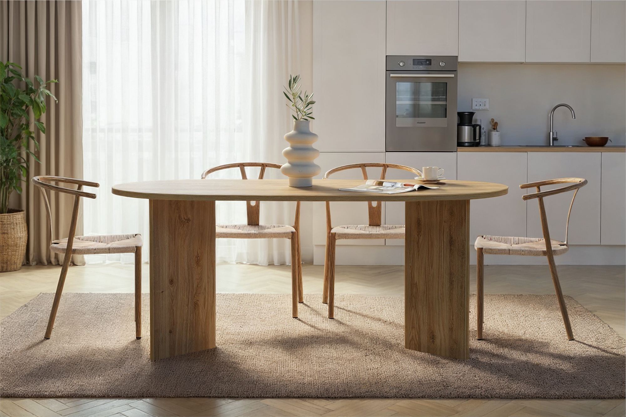 Rani Home Yemek Masası Cadiz Meşe 180Cm GA-5312