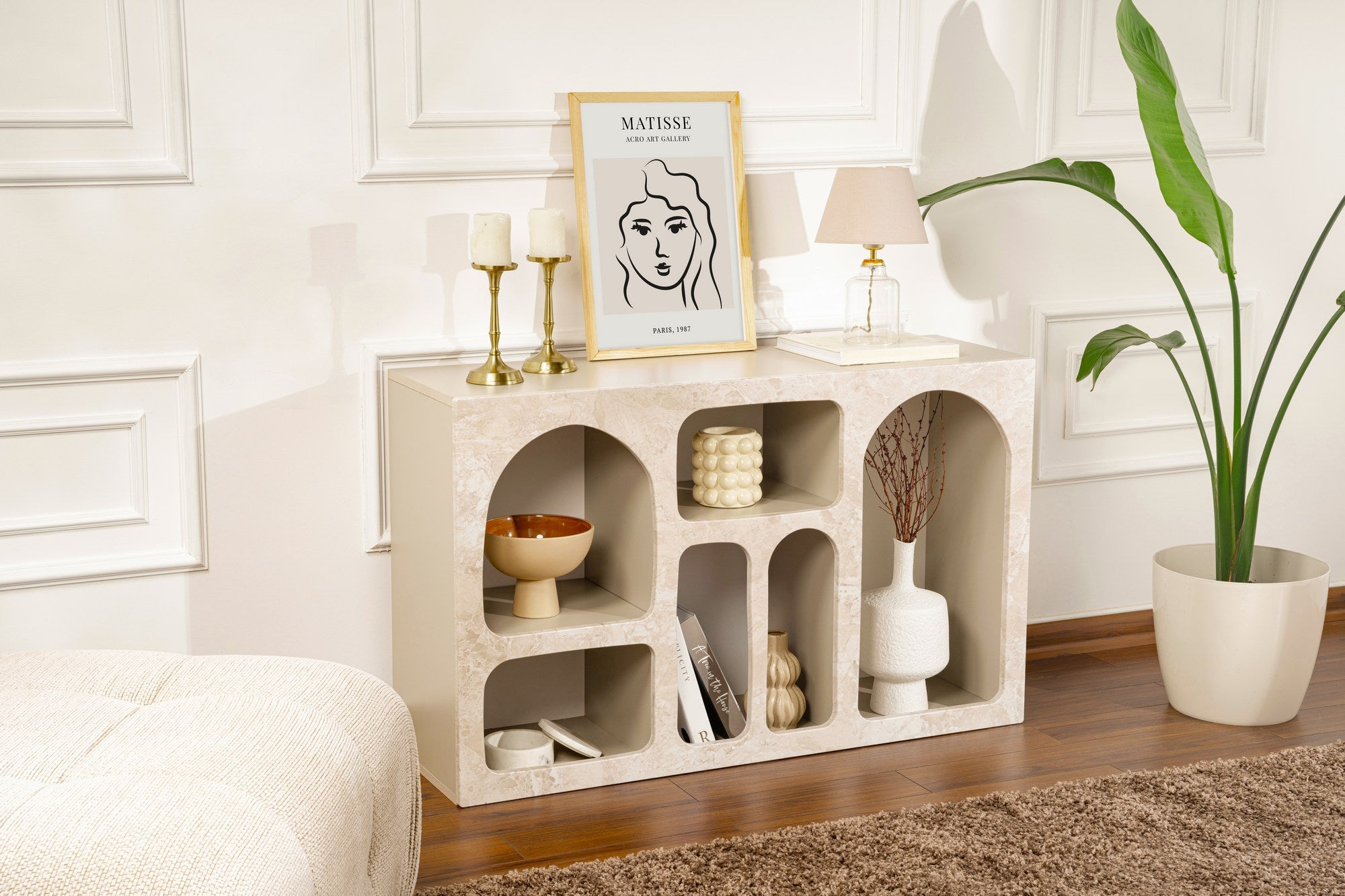 Rani Home Konsol Kumtaşı Mermer Desen 120Cm GD-5336
