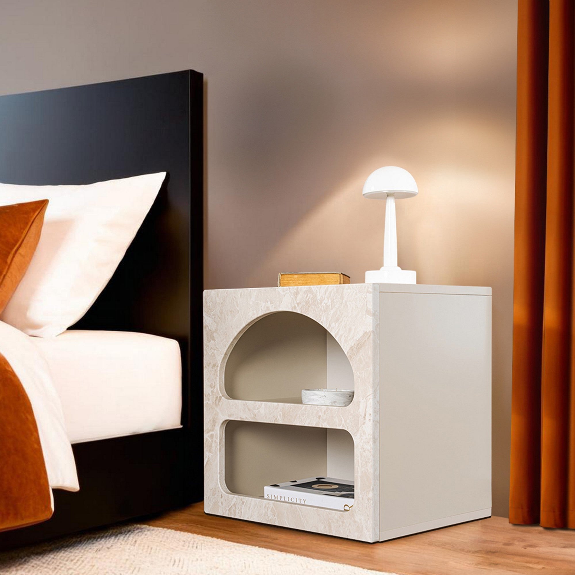 Rani Home Komodin Kumtaşı Mermer Desen 50Cm BD-5329