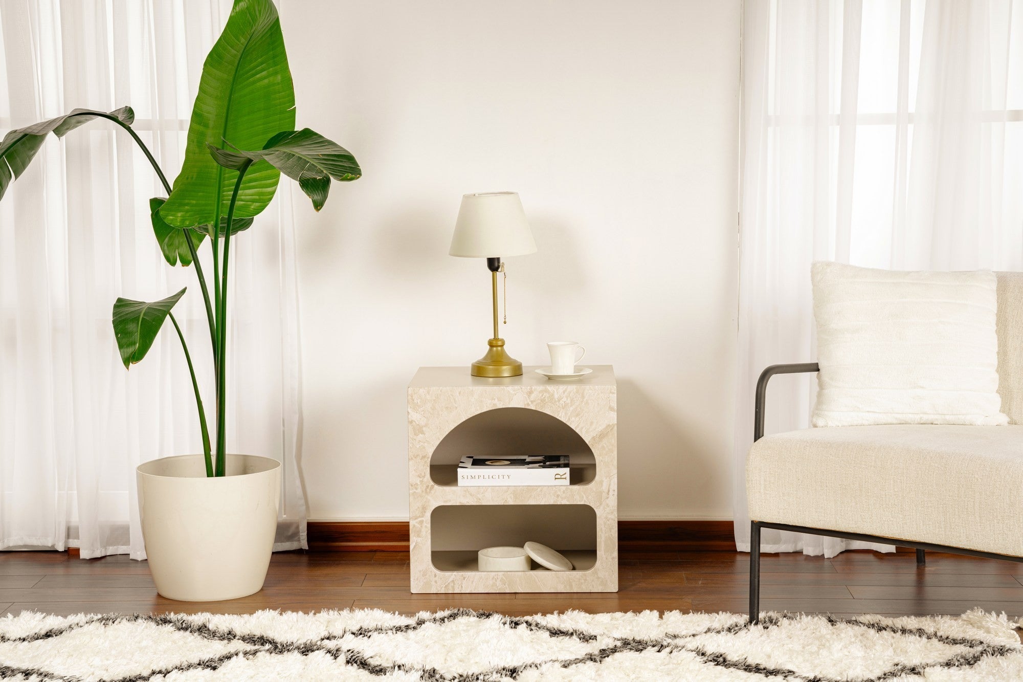 Rani Home Komodin Kumtaşı Mermer Desen 50Cm BD-5329