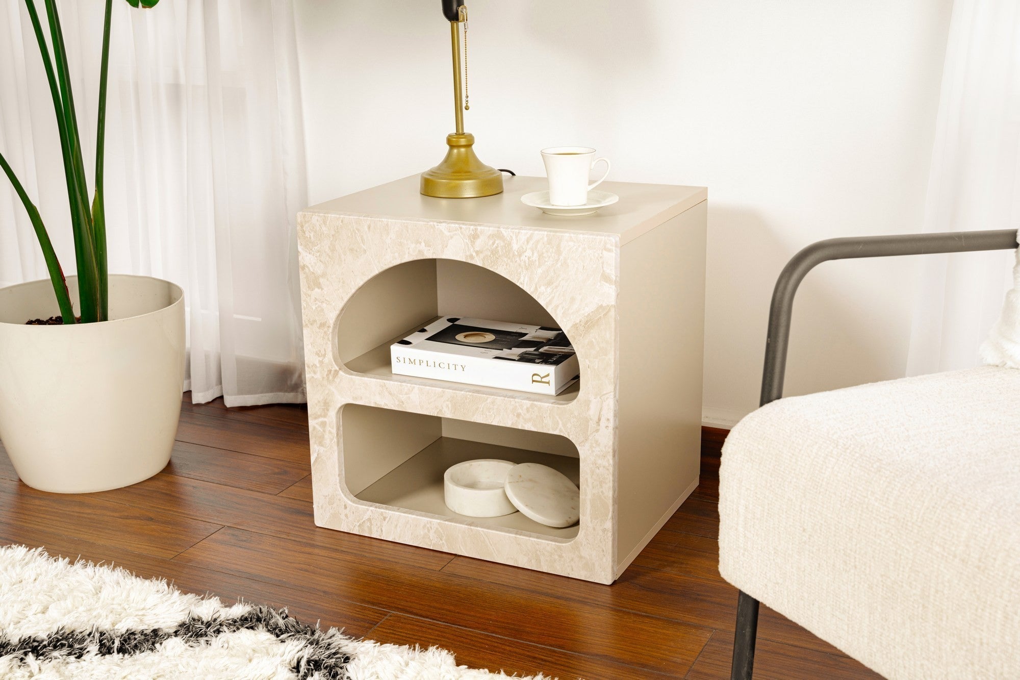 Rani Home Komodin Kumtaşı Mermer Desen 50Cm BD-5329