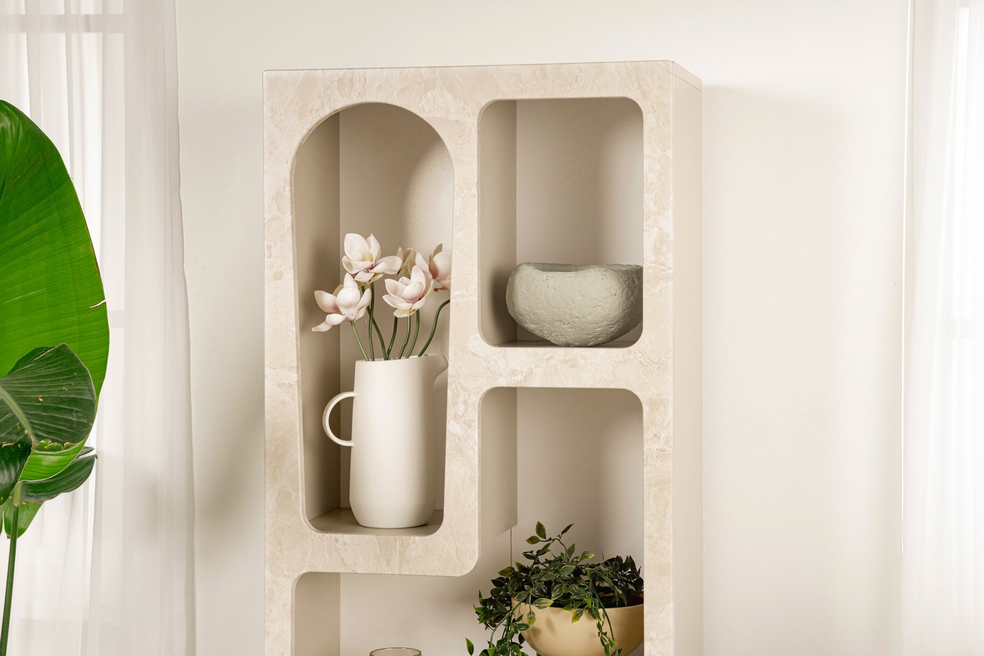 Rani Home Kitaplık Kumtaşı Mermer Desen 60Cm HC-5339