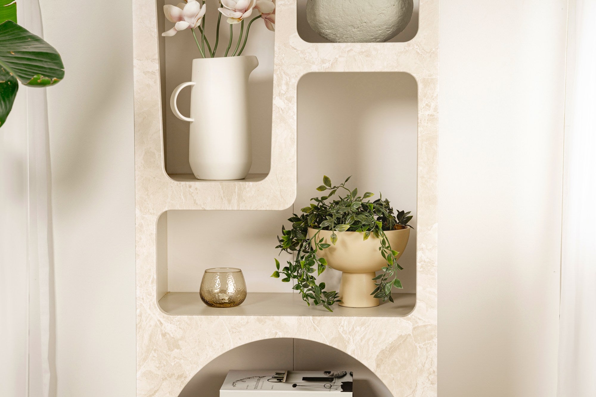 Rani Home Kitaplık Kumtaşı Mermer Desen 60Cm HC-5339