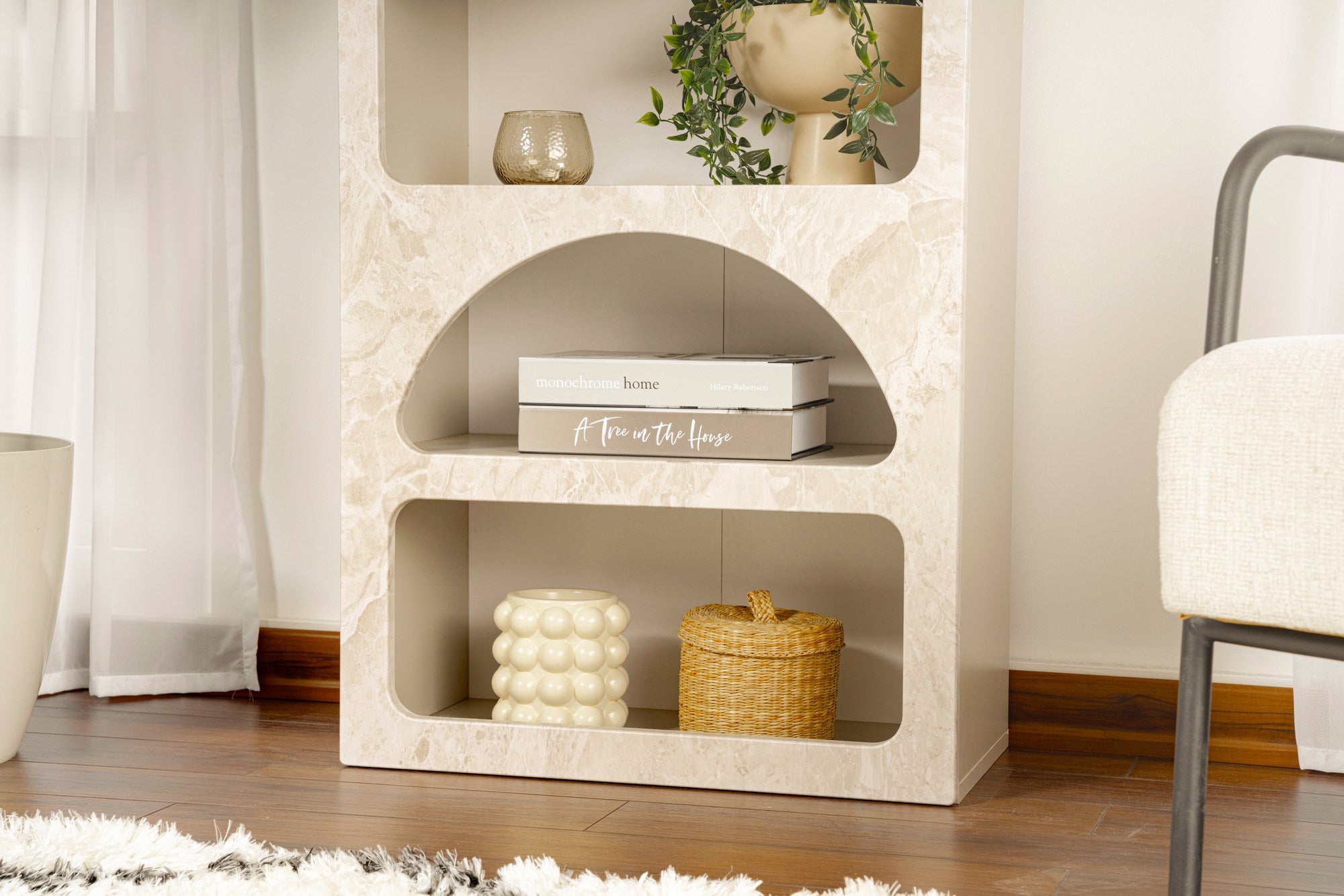 Rani Home Kitaplık Kumtaşı Mermer Desen 60Cm HC-5339