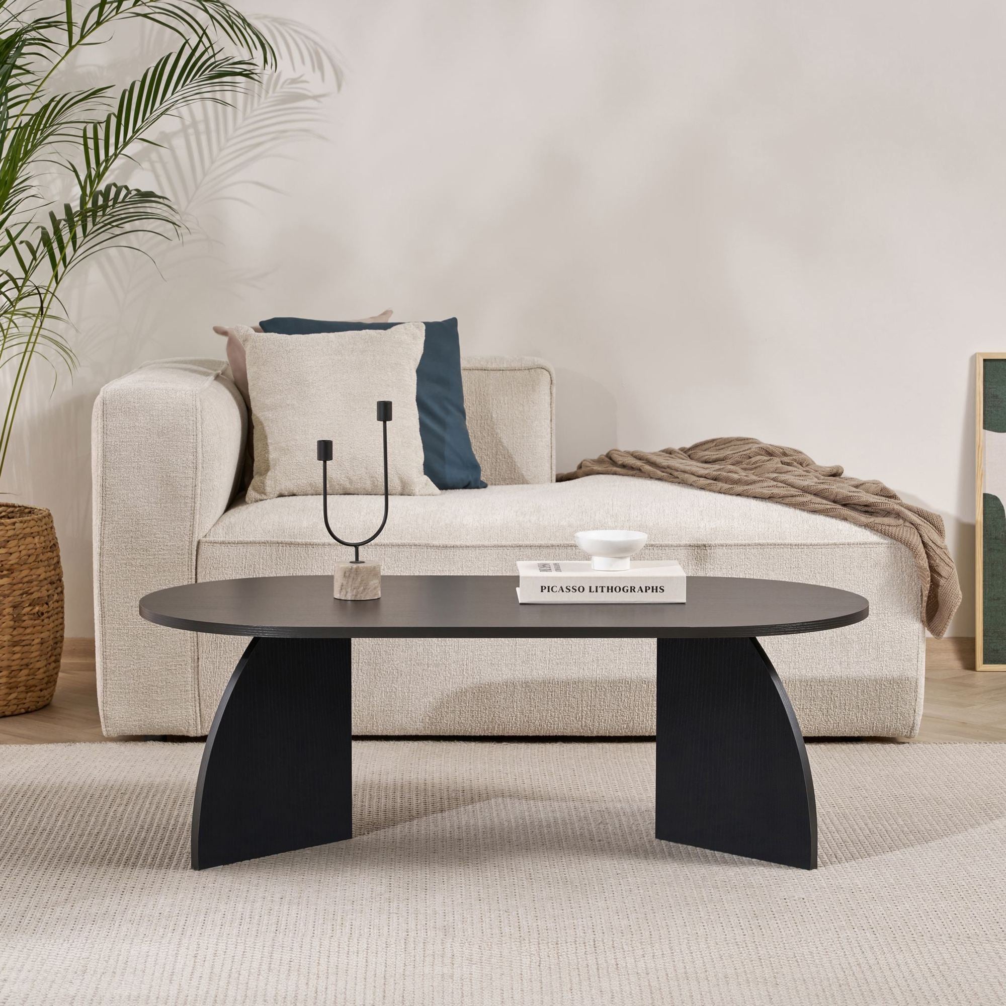 Rani Home Orta Sehpa Ahşap Desenli Siyah 120Cm AB-5305