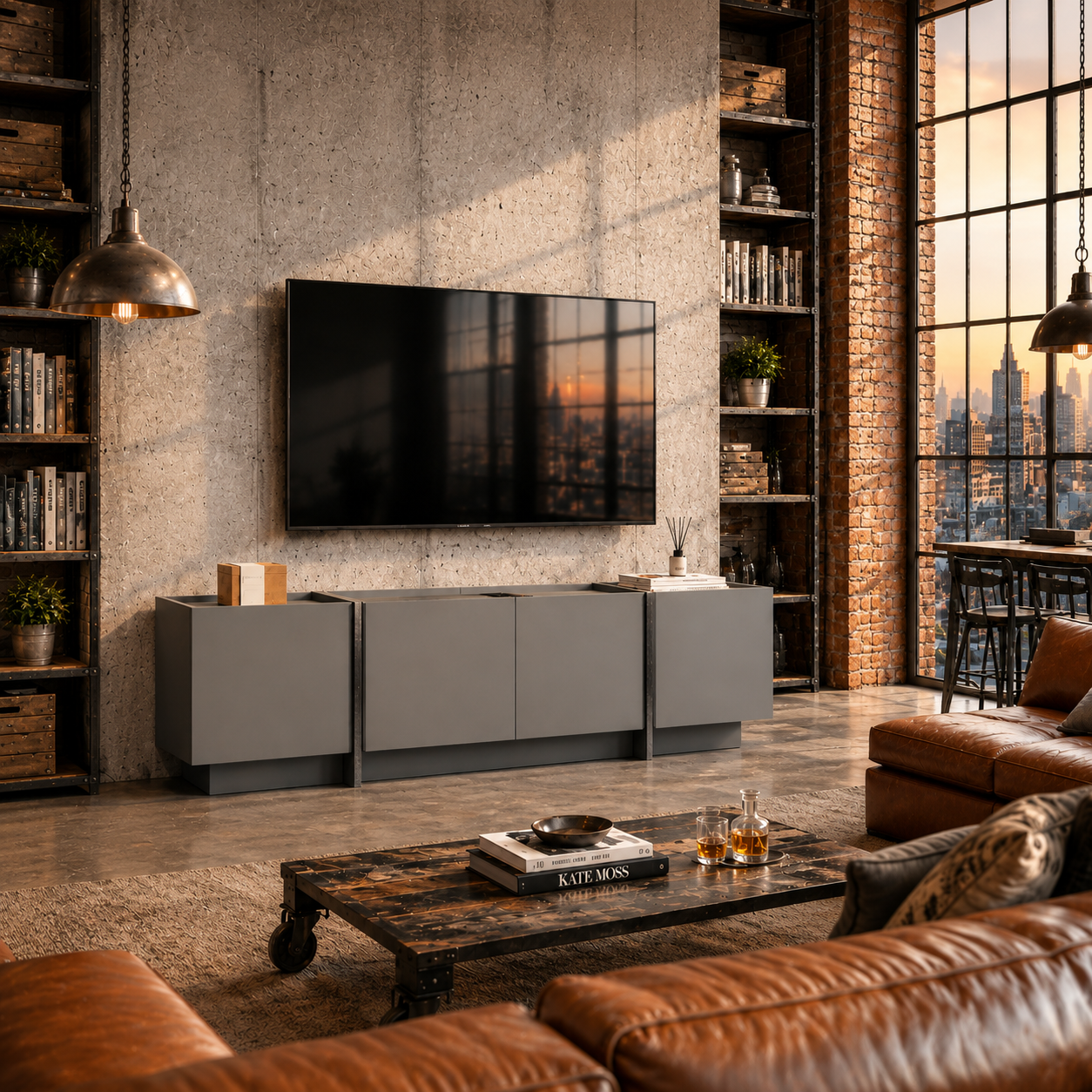 Rani Home Tv Ünitesi Antrasit - Siyah 180 Cm AA-5325