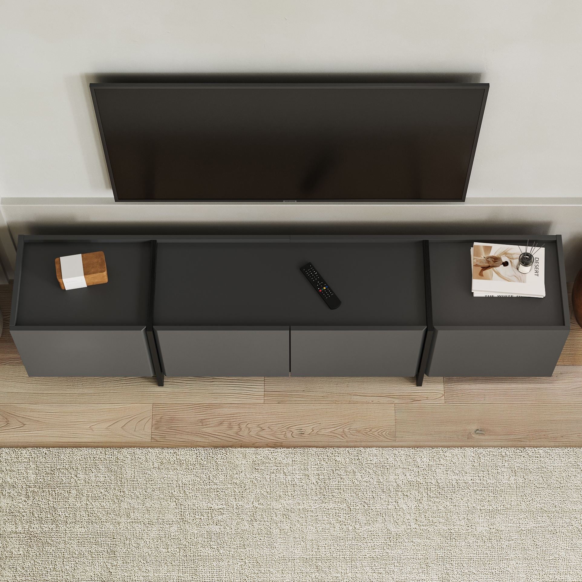 Rani Home Tv Ünitesi Antrasit - Siyah 180Cm AA-5325