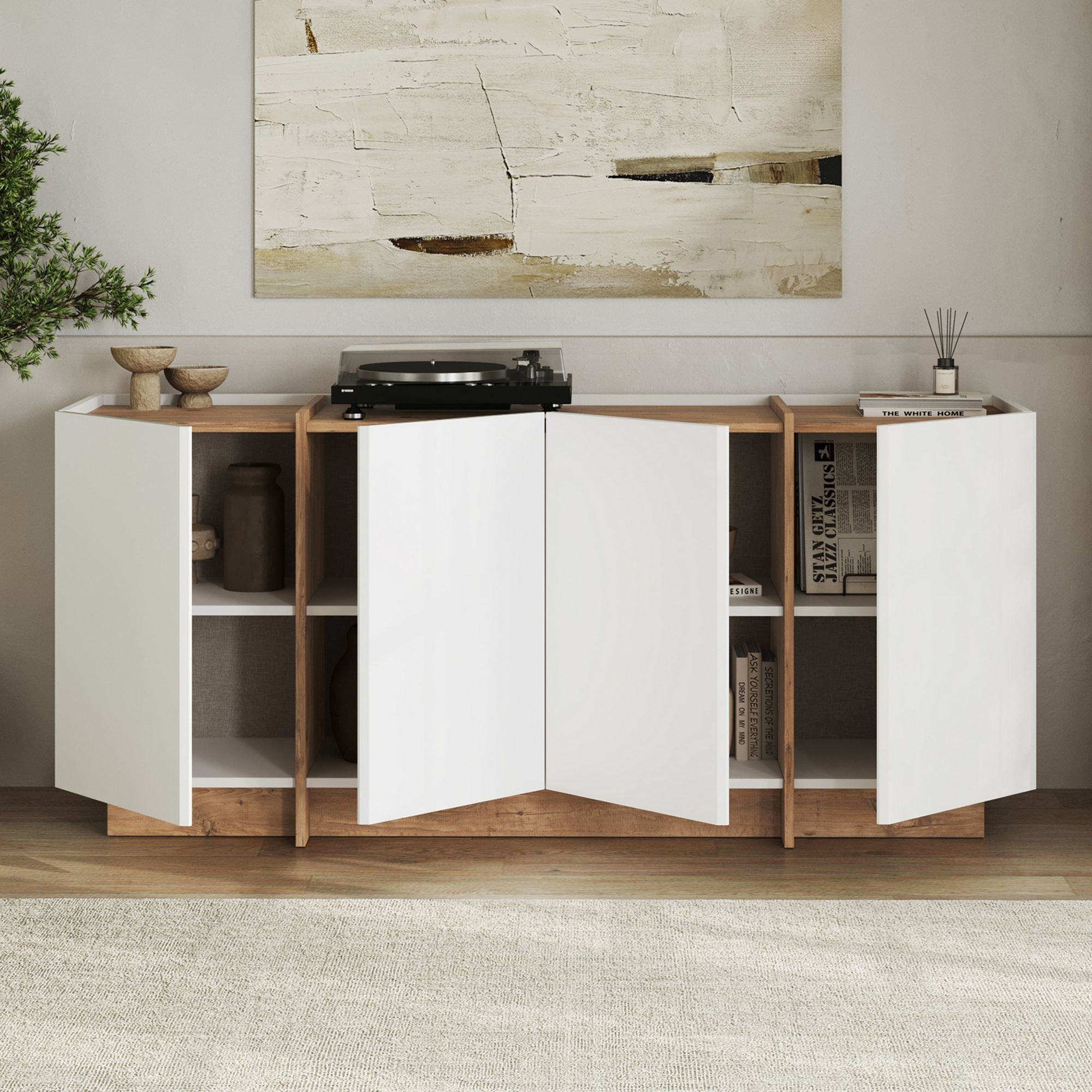 Rani Home Konsol Beyaz - Atlantik Çam 180Cm GD-5520